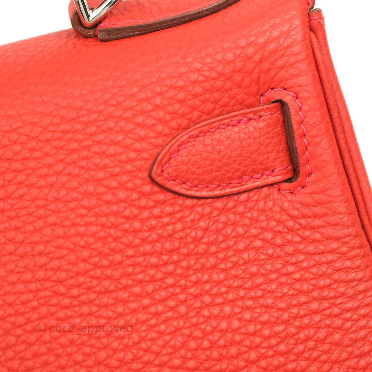 Hermès Kelly 28 Retourne Taurillon Red Clemence Palladium Hardware