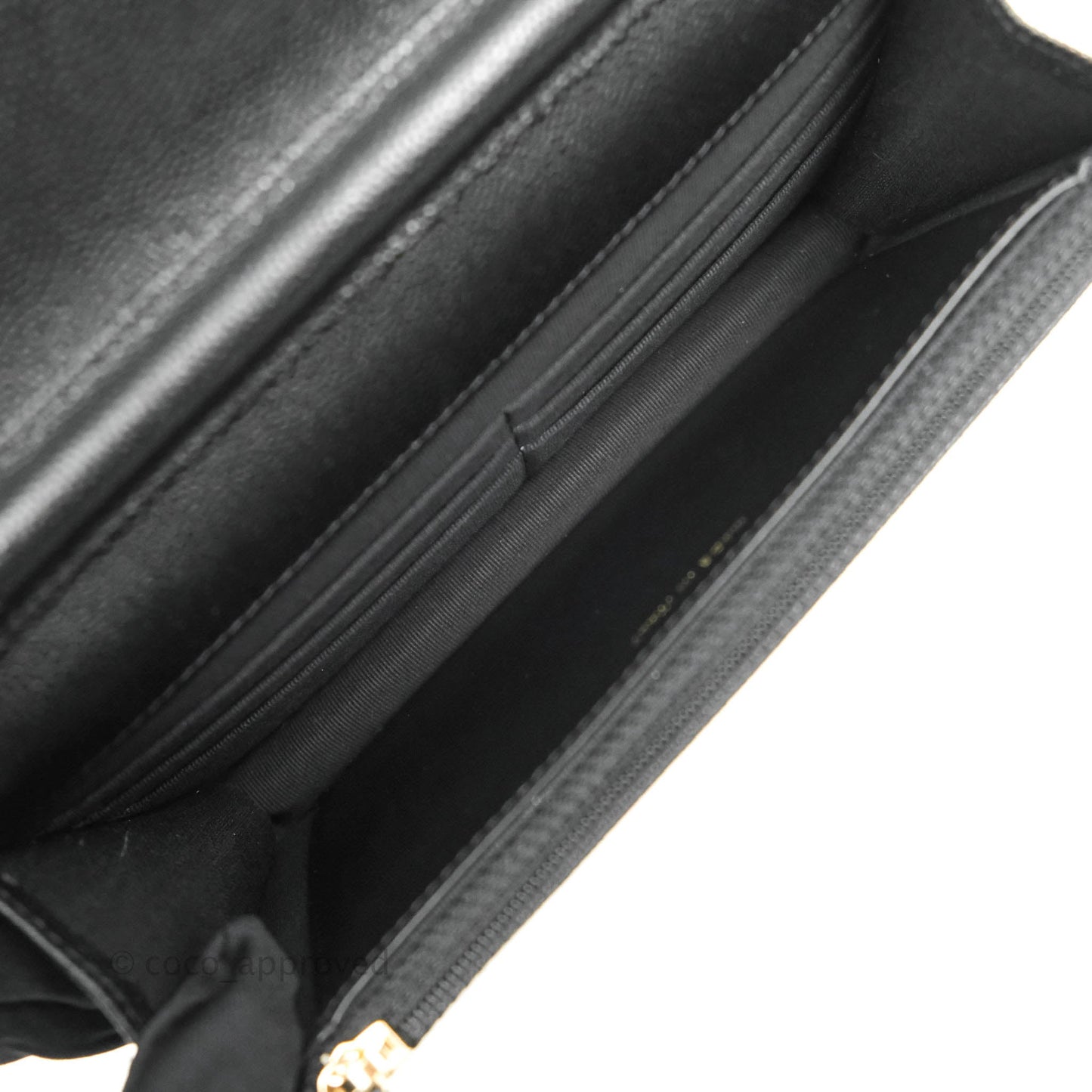 Chanel Quilted WOC Black Caviar Gold Hardware With Charms