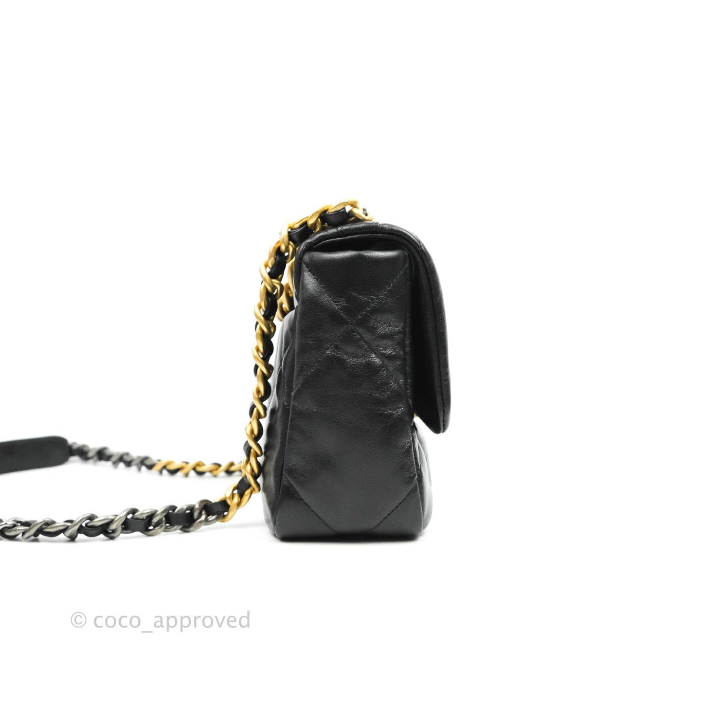 Chanel 19 Small Black Goatskin Mixed Hardware