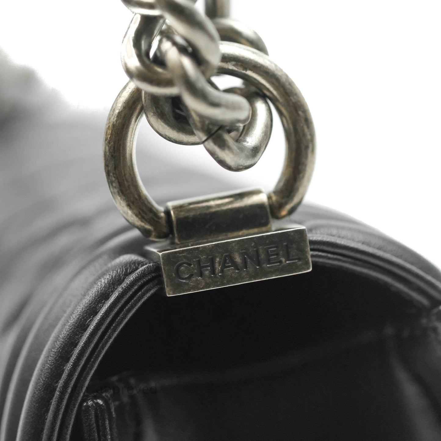 Chanel Quilted Medium Black Calfskin Boy Flap Ruthenium Hardware
