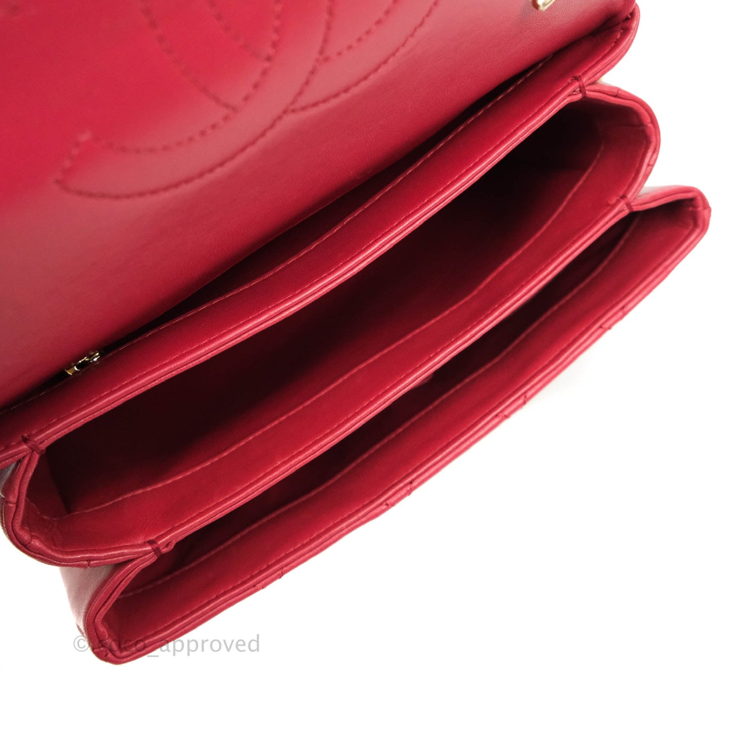 Chanel Small Quilted Trendy CC Red Lambskin Gold Hardware