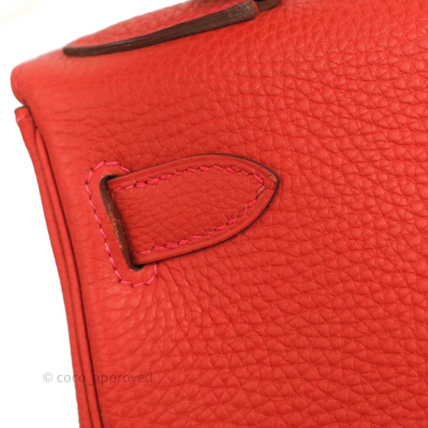 Hermès Kelly 28 Retourne Taurillon Red Clemence Palladium Hardware