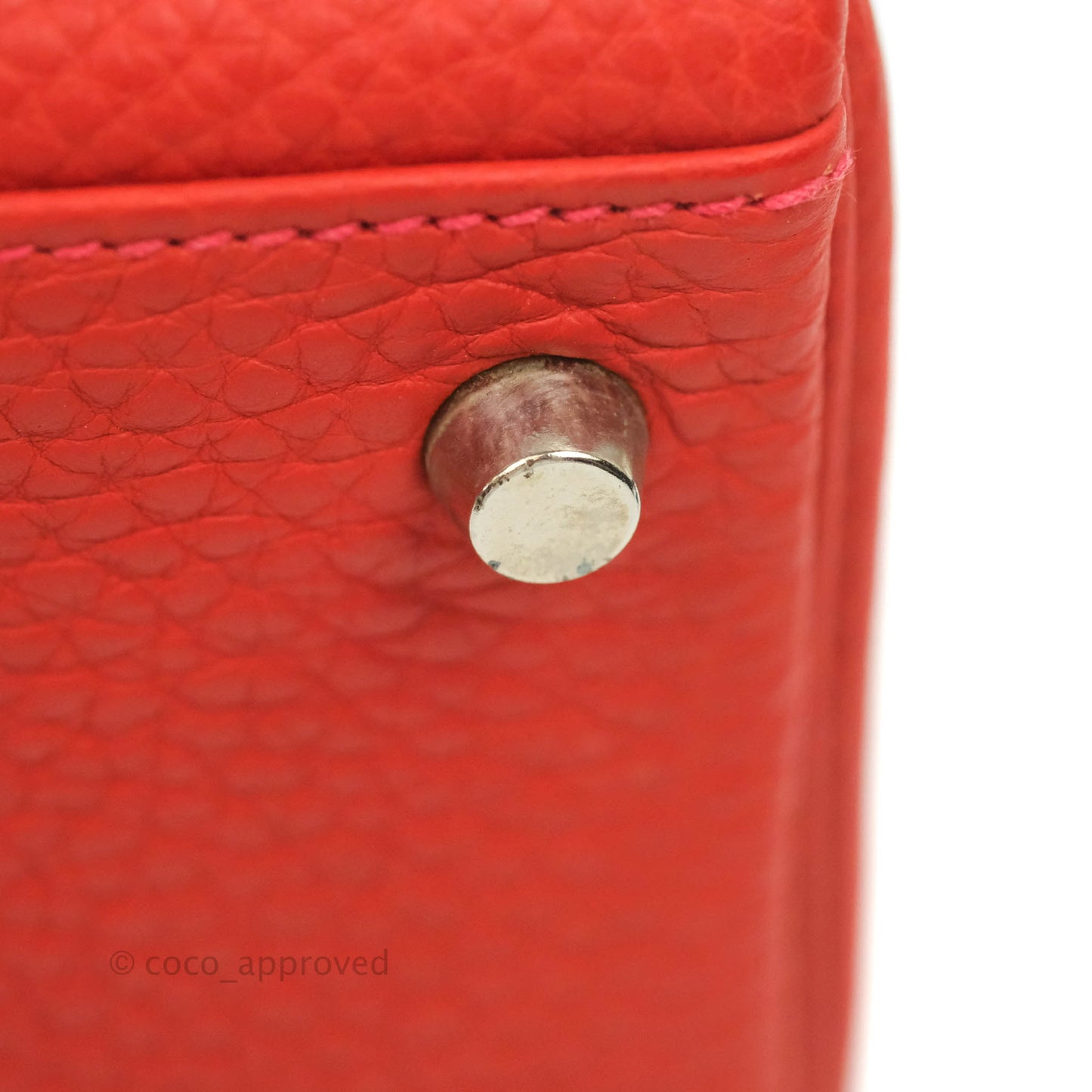 Hermès Kelly 28 Retourne Taurillon Red Clemence Palladium Hardware
