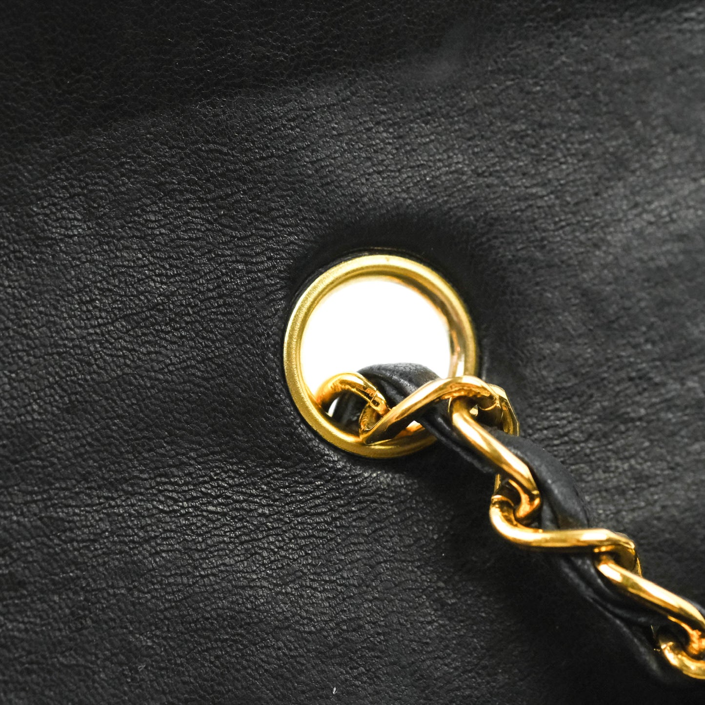 Chanel Vintage Small Quilted Classic Diana Flap Bag Black Lambskin 24K Gold Hardware