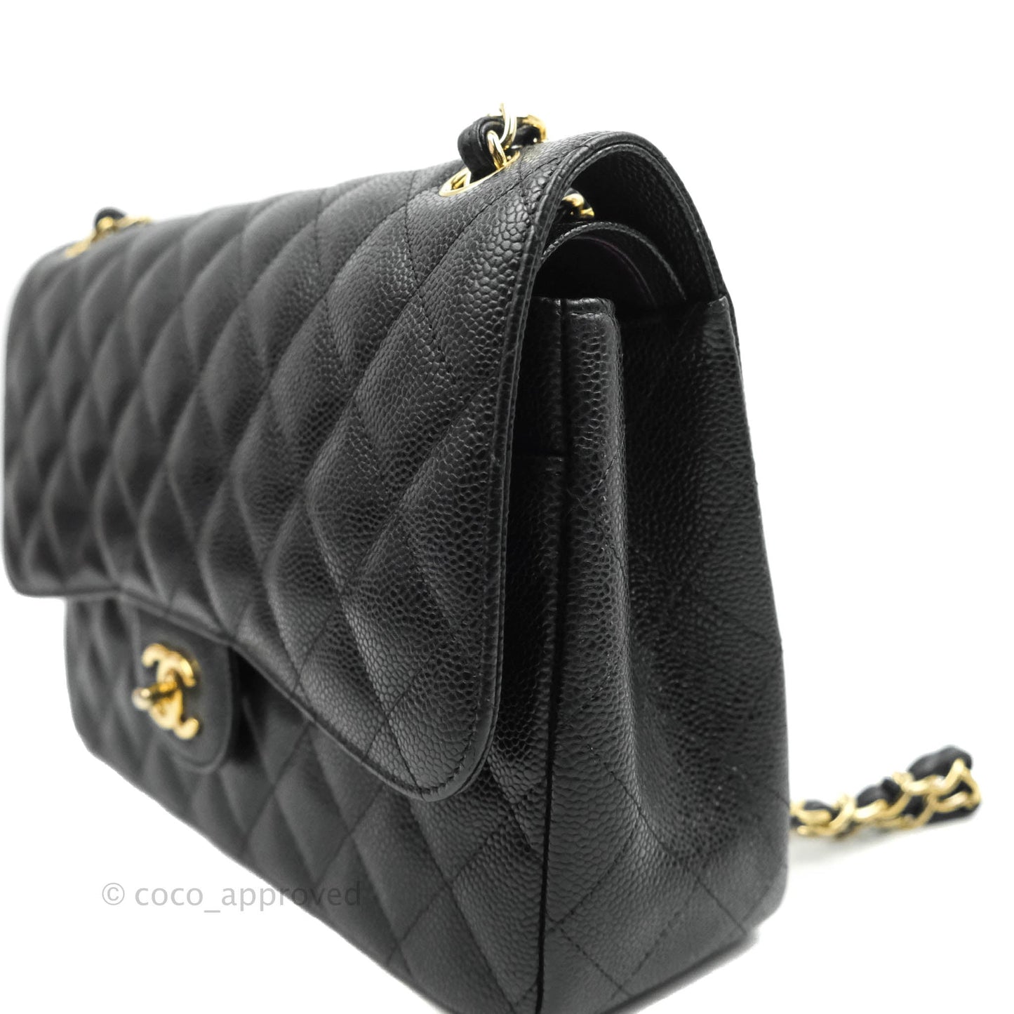 Chanel Jumbo Double Flap Black Caviar Gold Hardware⁣⁣
