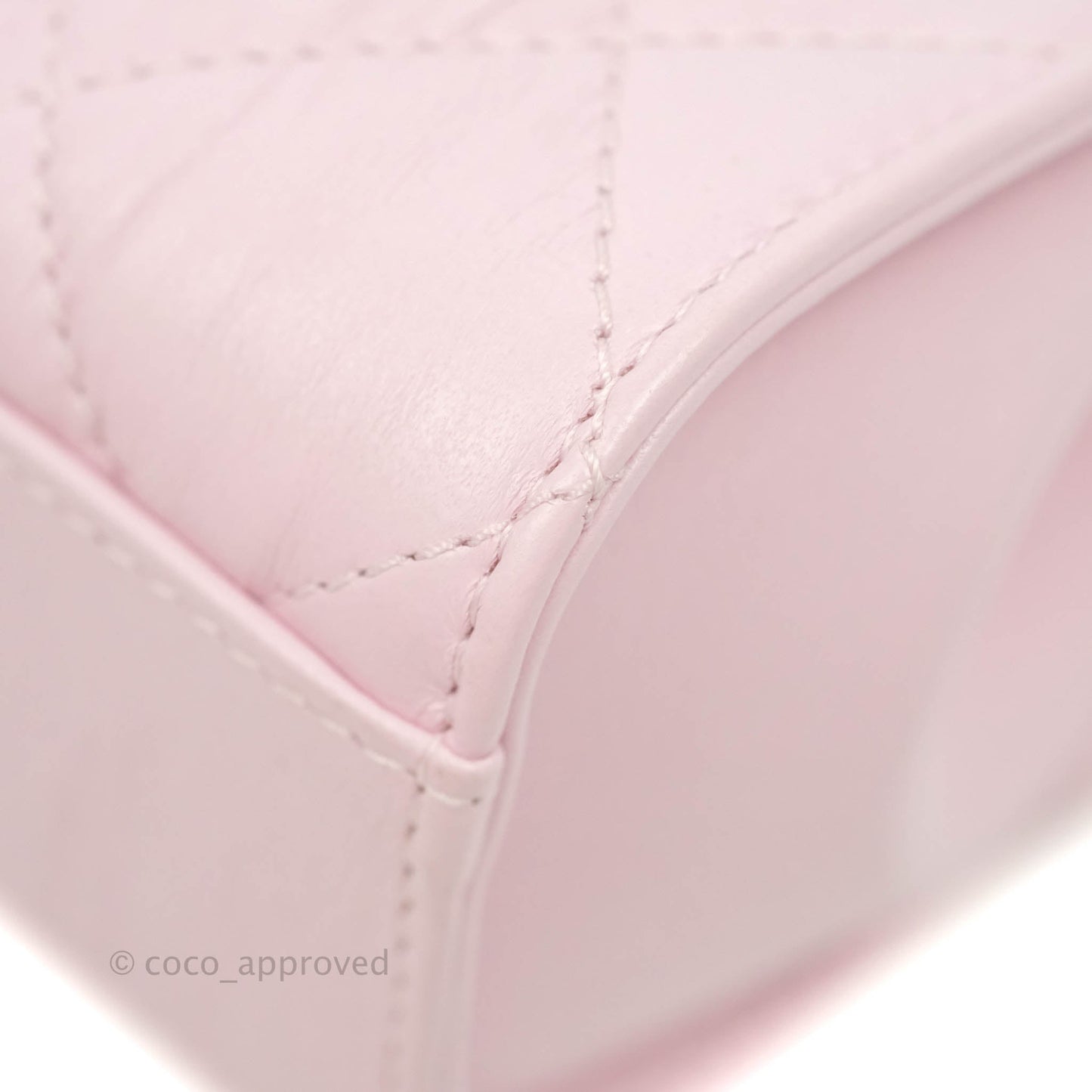 Chanel Mini Flap Bag with Top Handle Pink Crumpled Lambskin Aged Gold Hardware