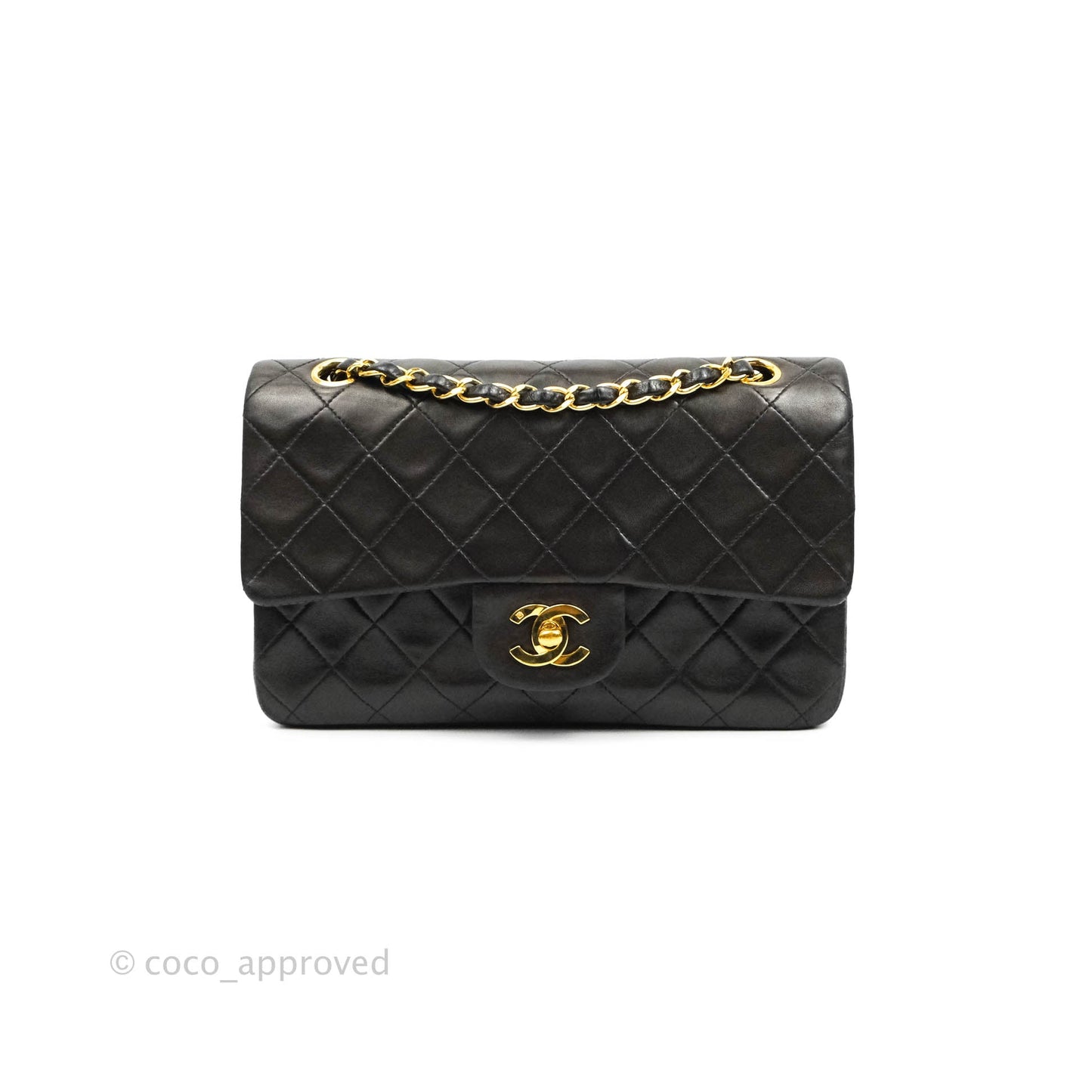 Chanel Classic Vintage Small S/M Flap Dark Brown Lambskin 24K Gold Hardware