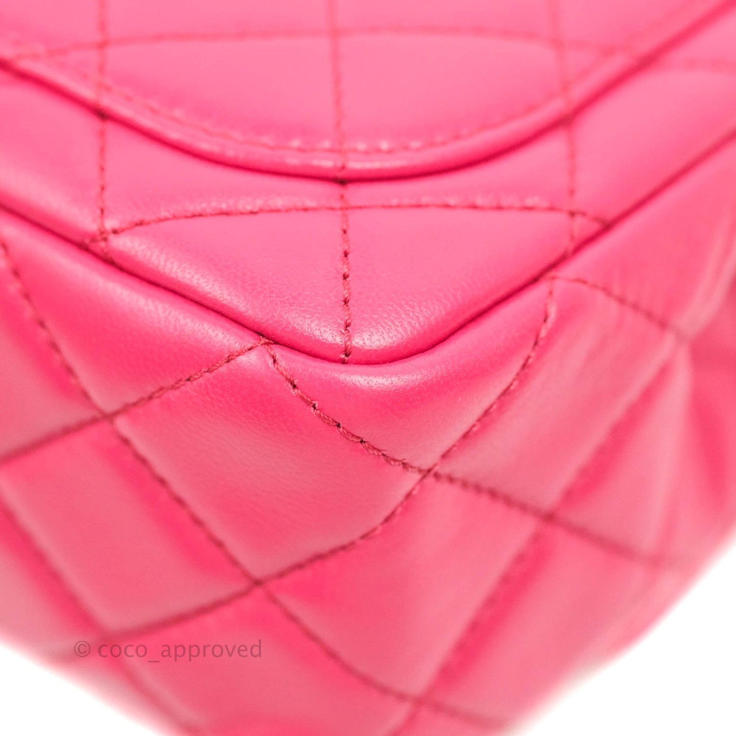 Chanel Pearl Crush Mini Square Quilted Pink Lambskin Aged Gold Hardware