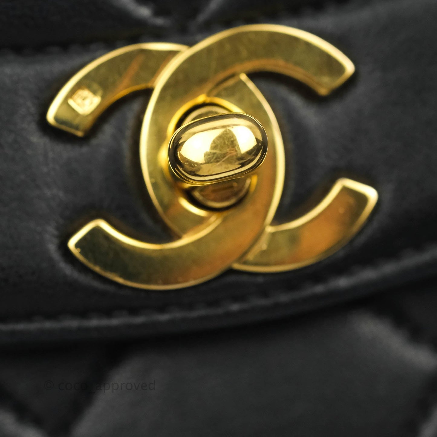 Chanel Vintage Small Classic Diana Flap Bag Black Lambskin 24K Gold Hardware