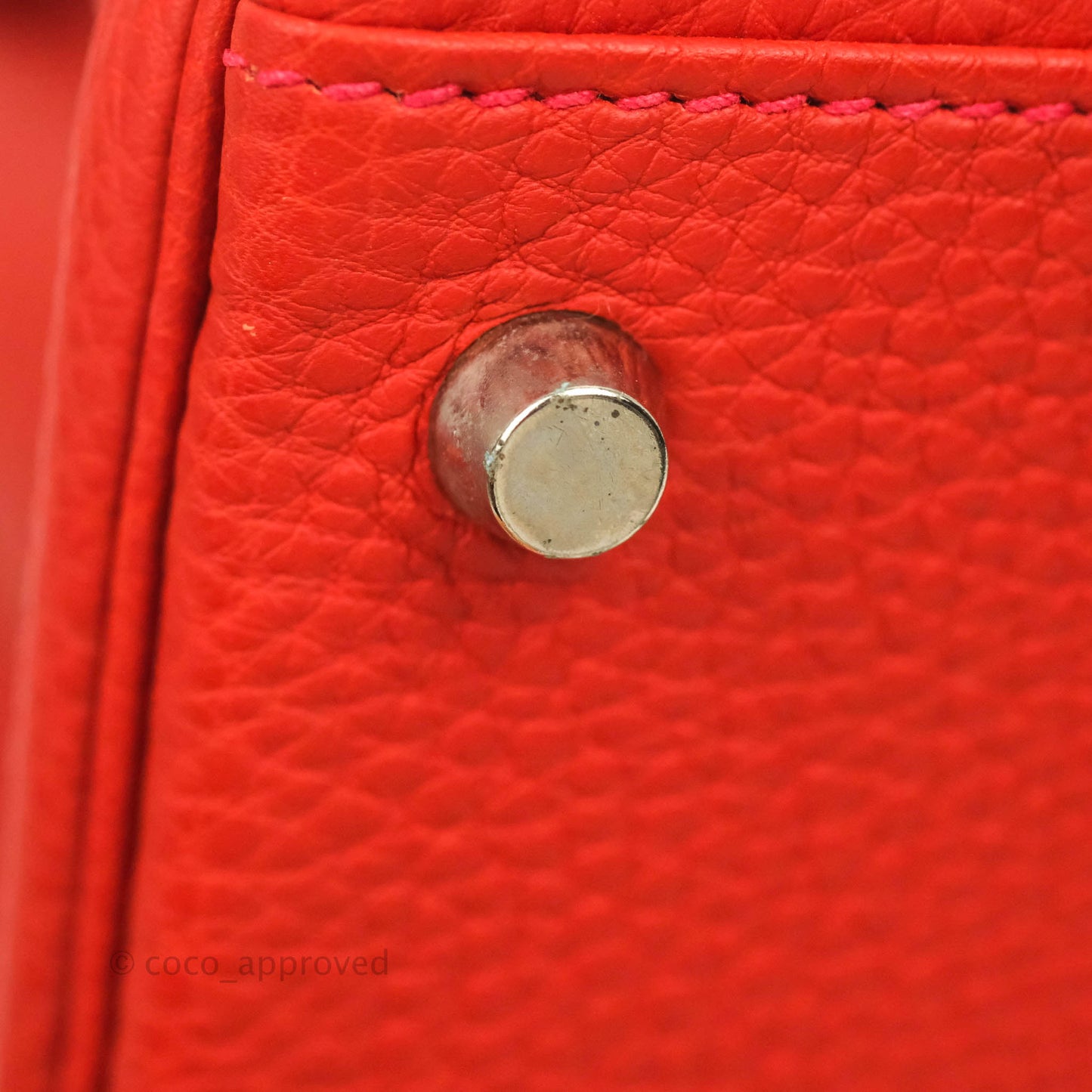 Hermès Kelly 28 Retourne Taurillon Red Clemence Palladium Hardware