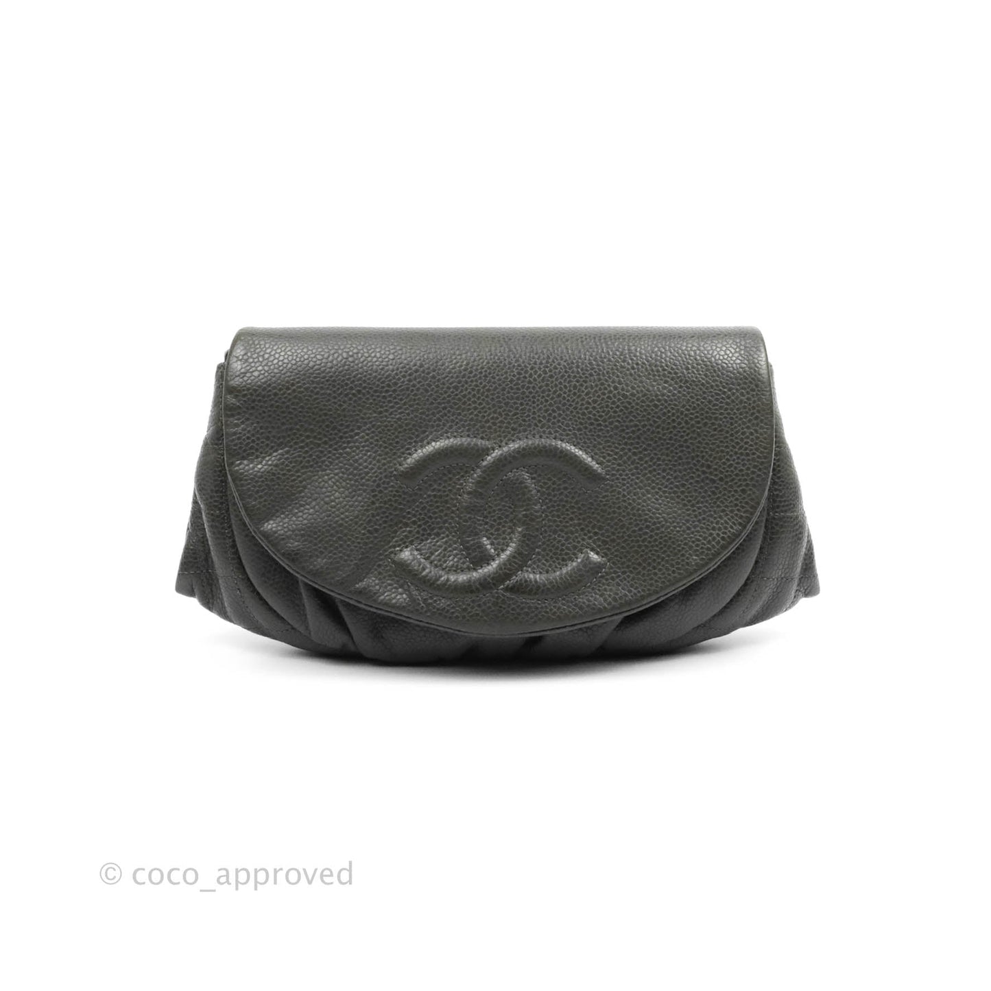 Chanel Wallet on Chain Dark Grey Caviar Silver Hardware
