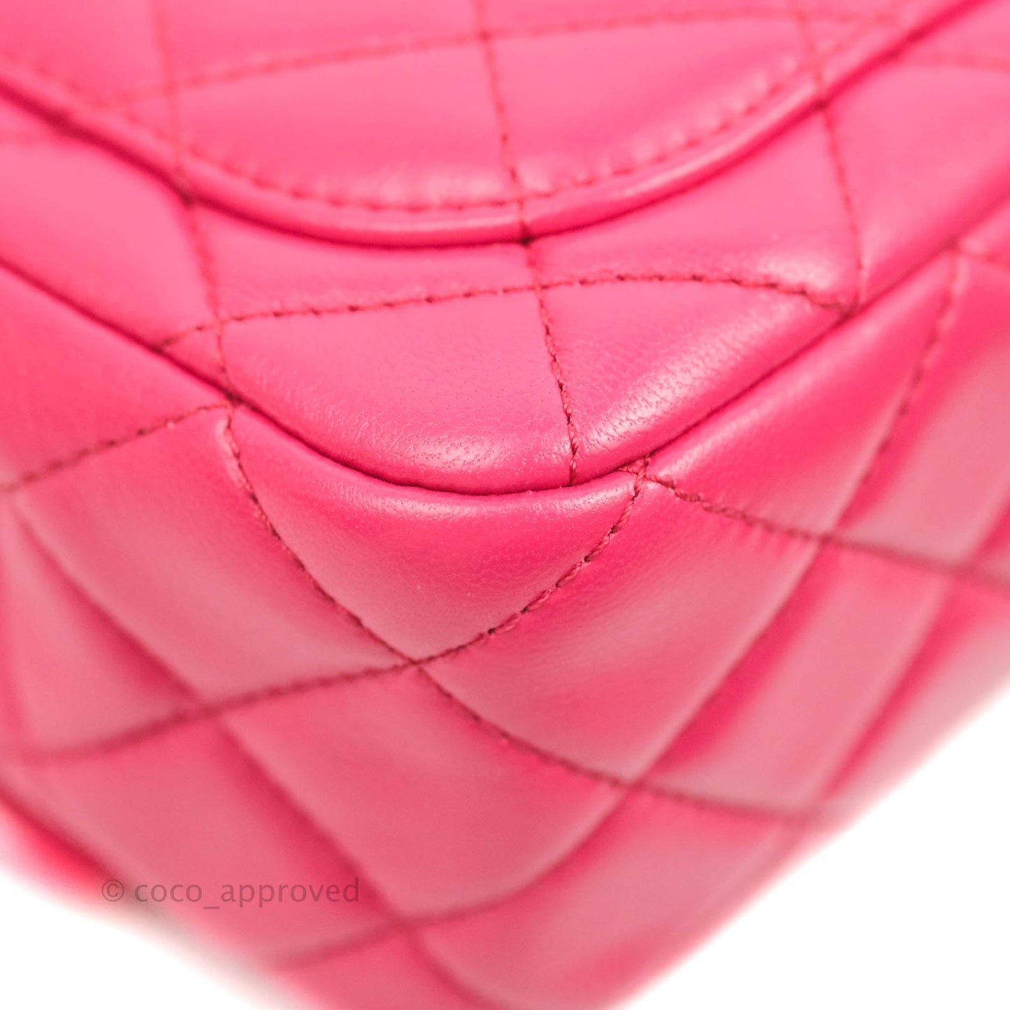 Chanel Pearl Crush Mini Square Quilted Pink Lambskin Aged Gold Hardware