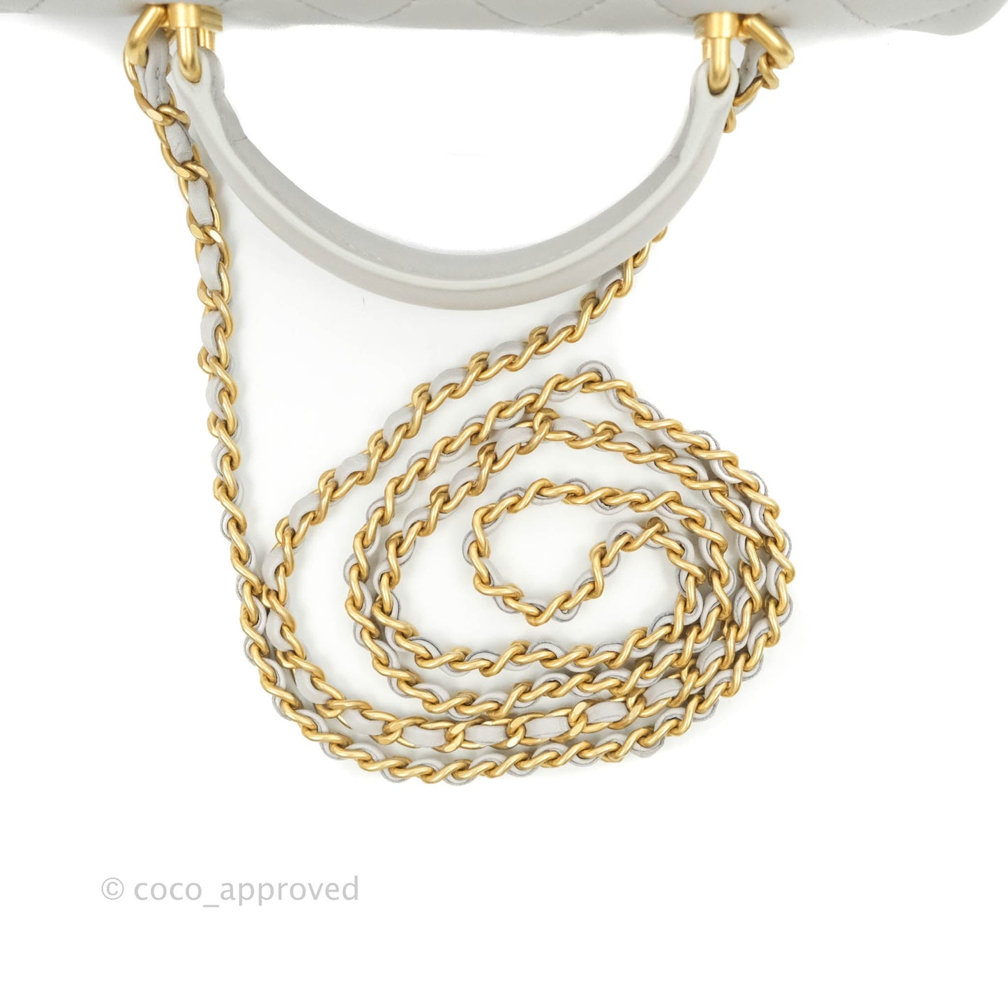 Chanel Top Handle Mini Rectangular Flap Bag Grey Lambskin Aged Gold Hardware