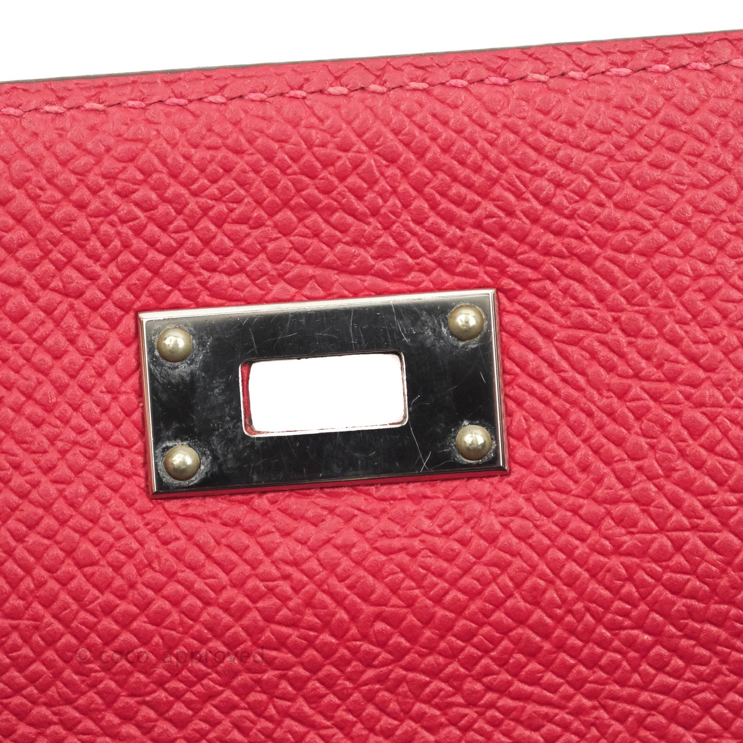 Hermès Kelly Wallet Red Epsom Palladium Hardware