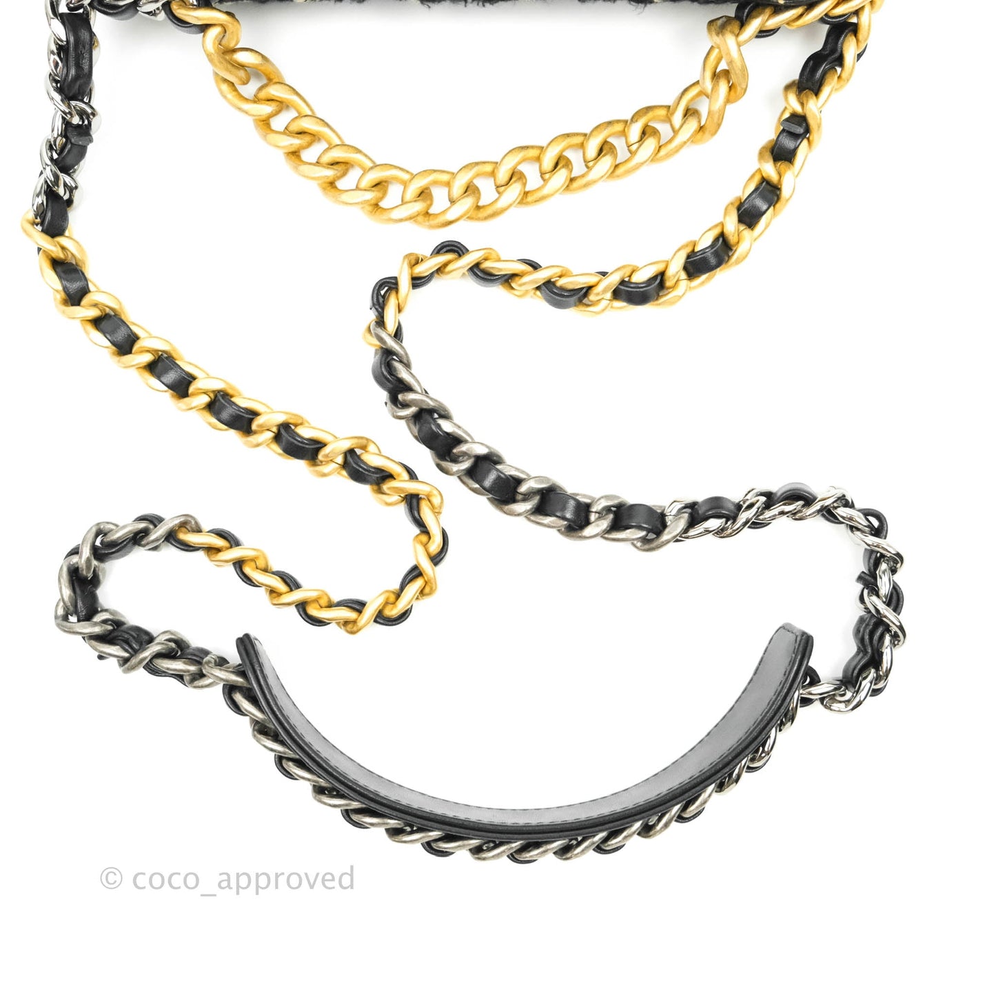 Chanel 19 Small Tweed Black Beige Mixed Hardware