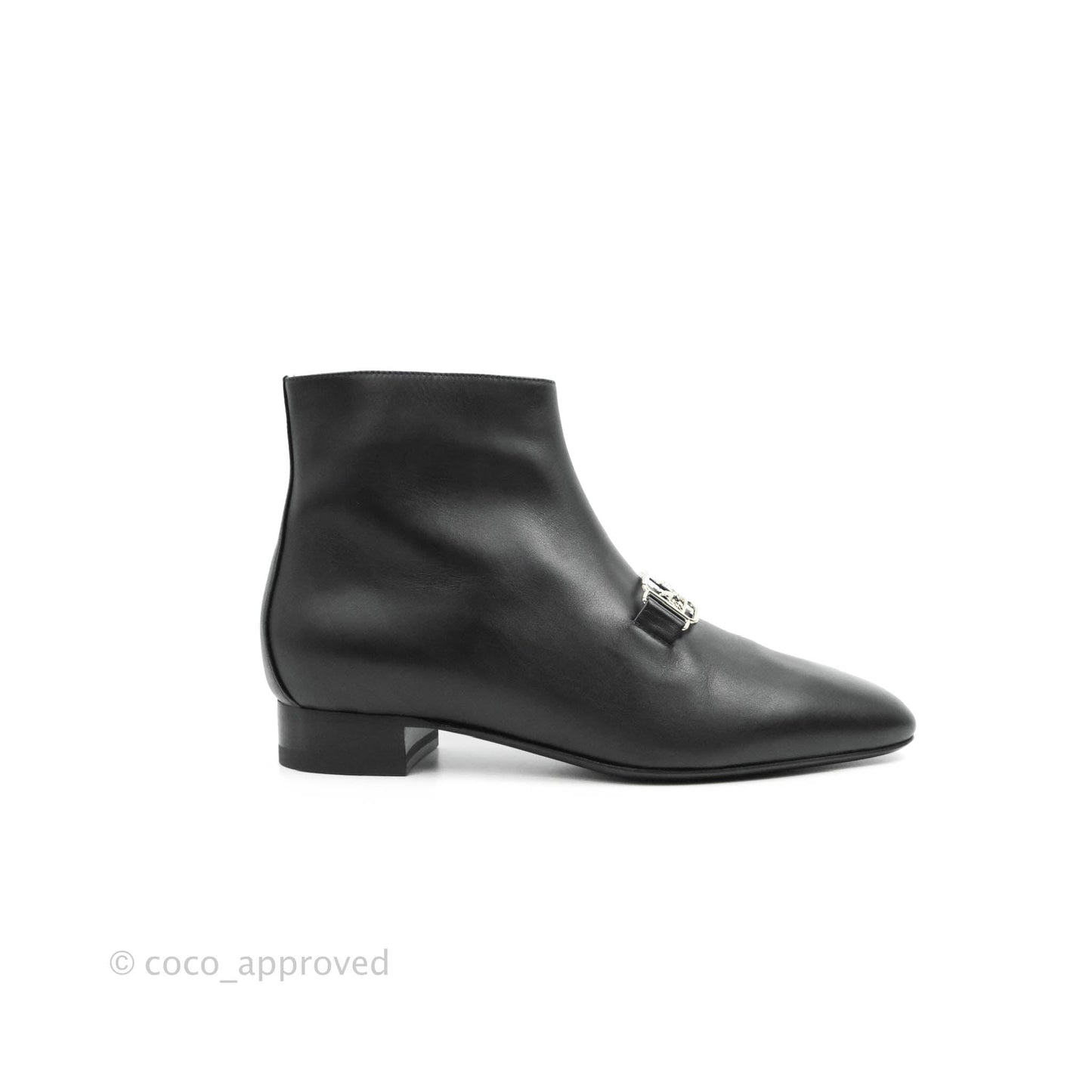 Hermès Black Leather Boots Size 36.5