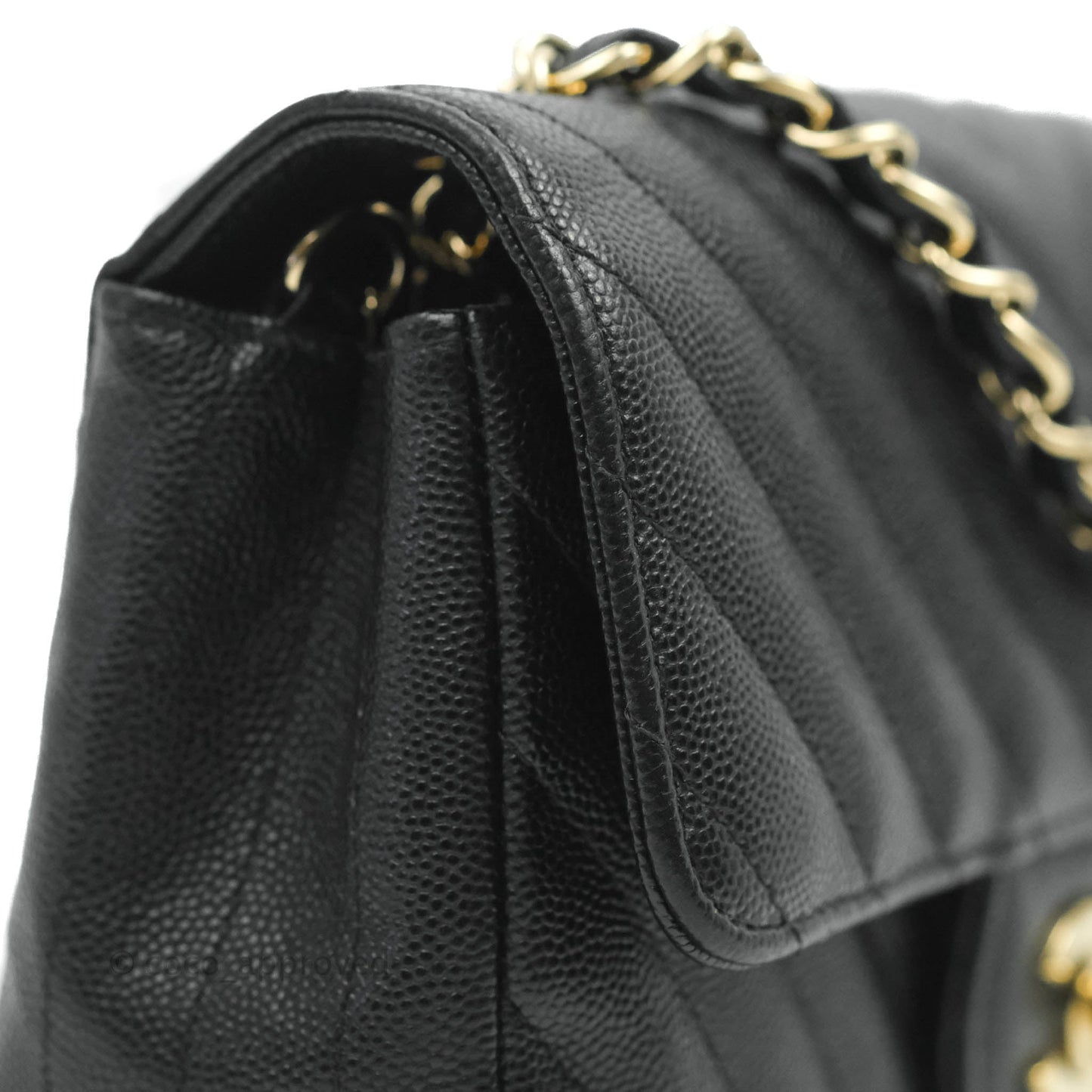 Chanel Chevron Mini Rectangular Flap Black Caviar Gold Hardware 18B