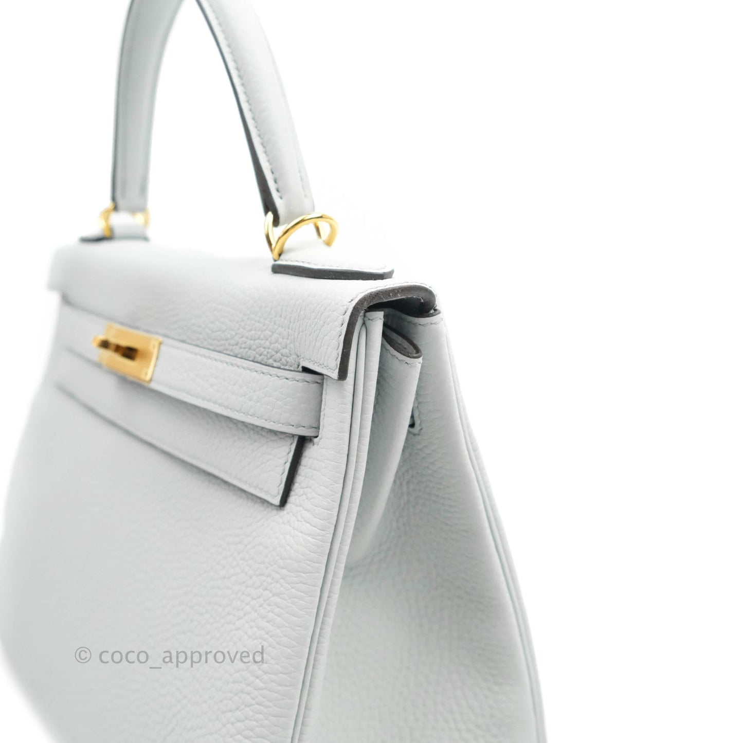 Hermès Kelly 28 Retourne Taurillon Clemence Bleu Pale Gold Hardware