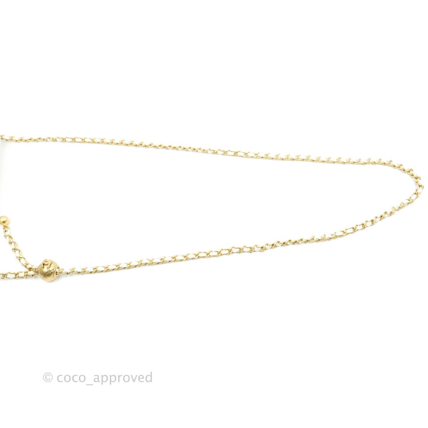 Chanel Quilted Pearl Crush Wallet on Chain WOC White Lambskin Aged Gold Hardware