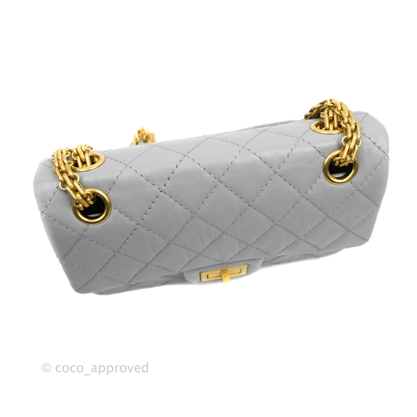 Chanel Mini Reissue 224 Grey Aged Calfskin Aged Gold Hardware