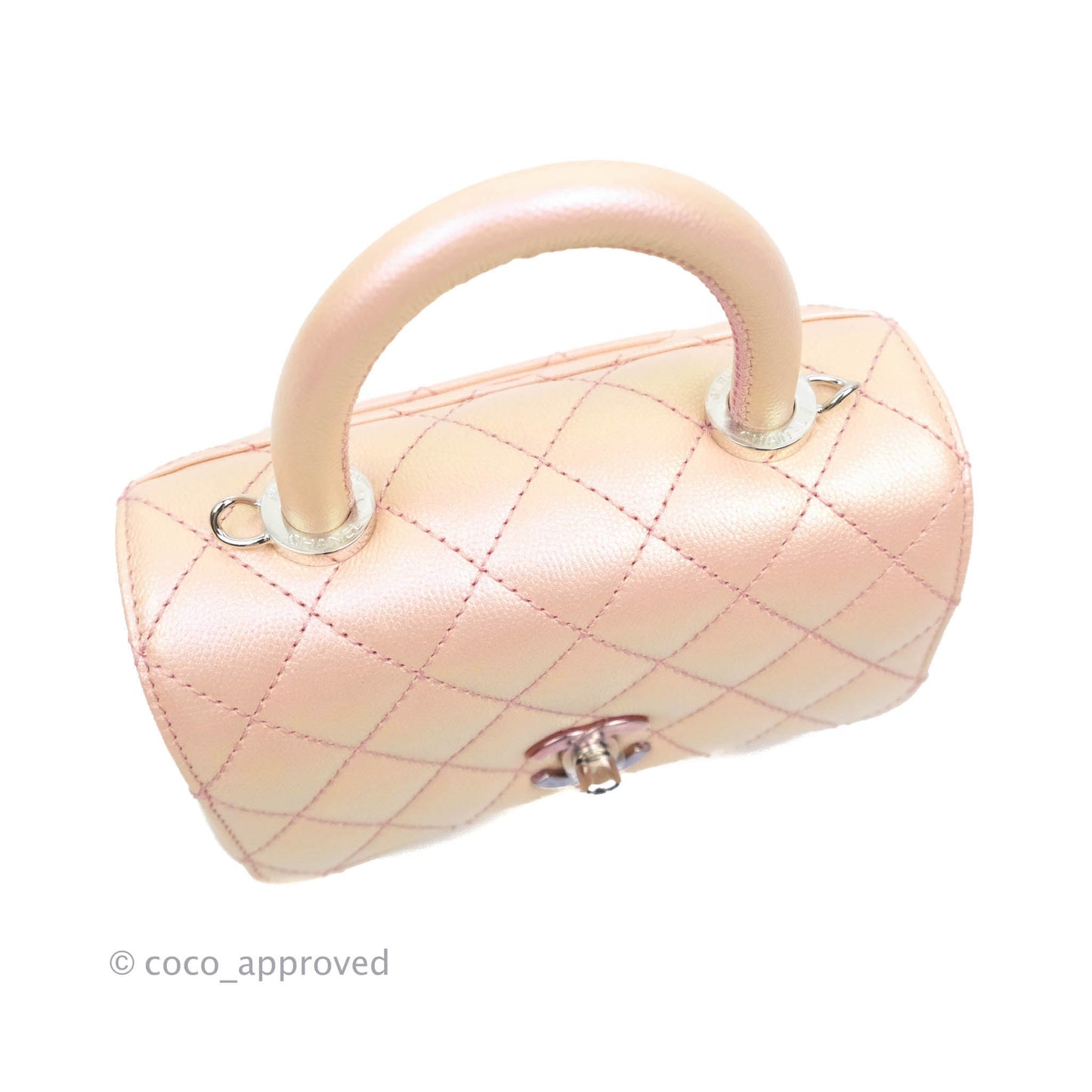 Chanel Extra Mini Coco Handle Iridescent Pink Caviar Rainbow Hardware