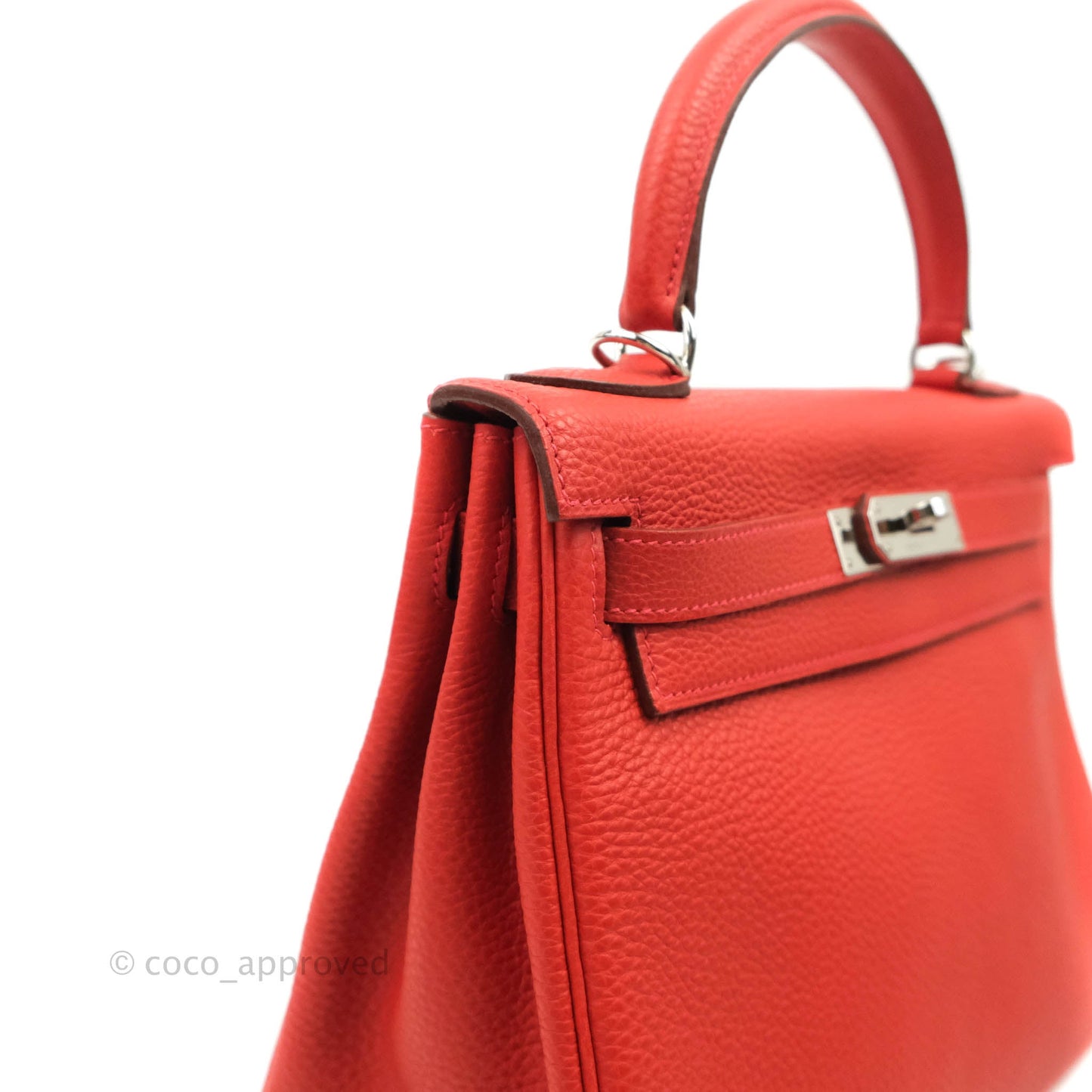 Hermès Kelly 28 Retourne Taurillon Red Clemence Palladium Hardware