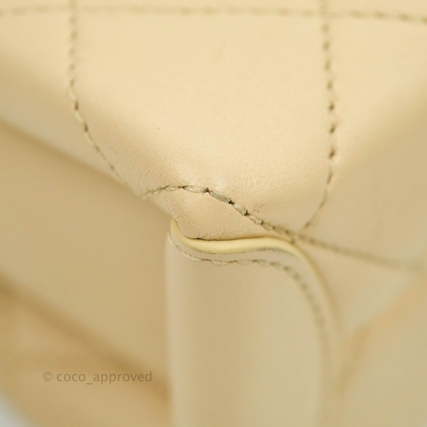 Chanel Top Handle Flap Bag Light Beige Lambskin Aged Gold Hardware