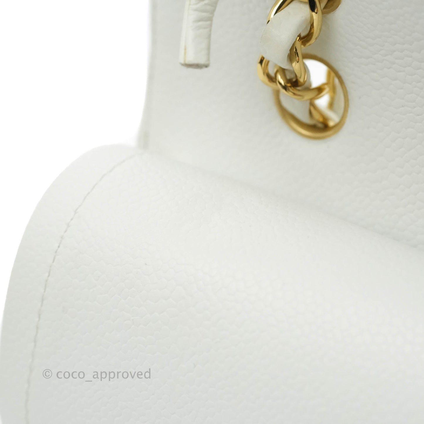 Chanel Quilted M/L Medium Double Flap White Caviar Gold Hardware