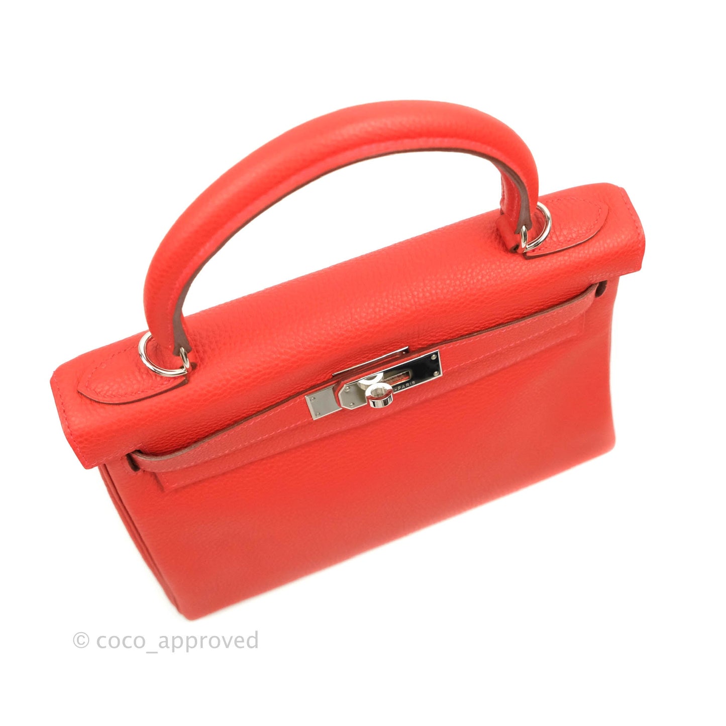 Hermès Kelly 28 Retourne Taurillon Red Clemence Palladium Hardware