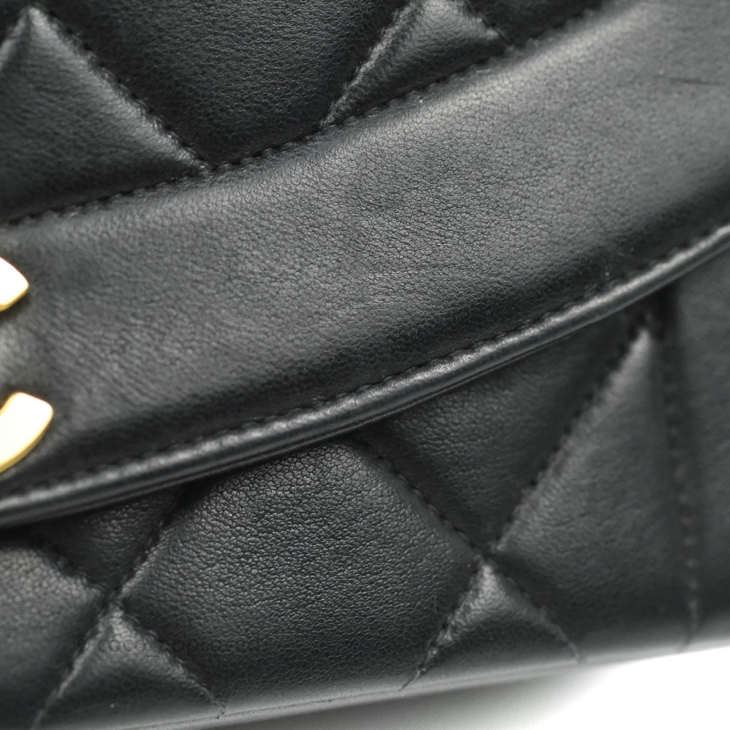Chanel Vintage Small Classic Diana Flap Bag Black Lambskin 24K Gold Hardware