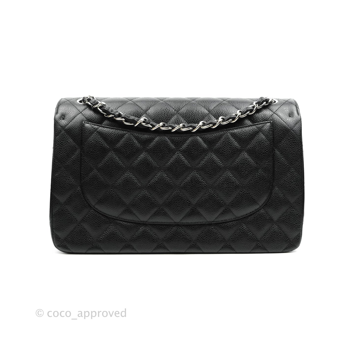 Chanel Jumbo Double Flap Black Caviar Silver Hardware