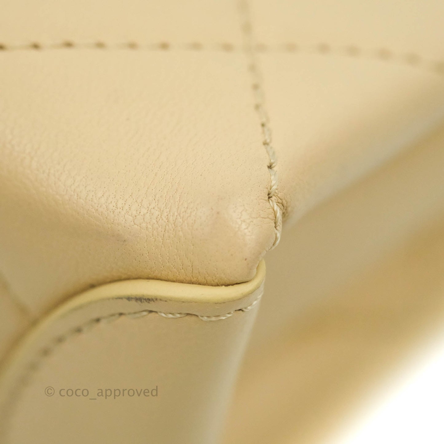 Chanel Top Handle Flap Bag Light Beige Lambskin Aged Gold Hardware