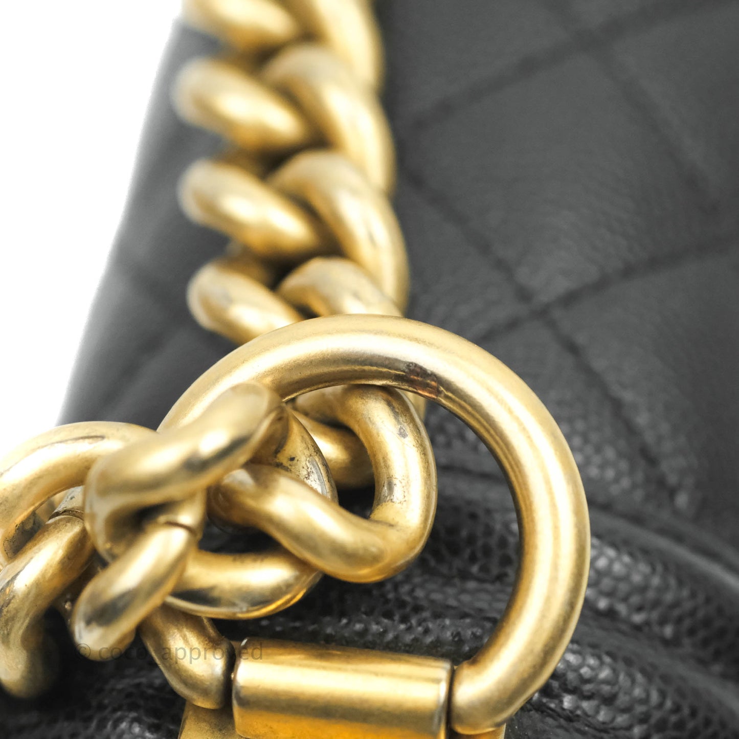 Chanel Medium Quilted Boy Black Caviar Aged Gold Hardware
