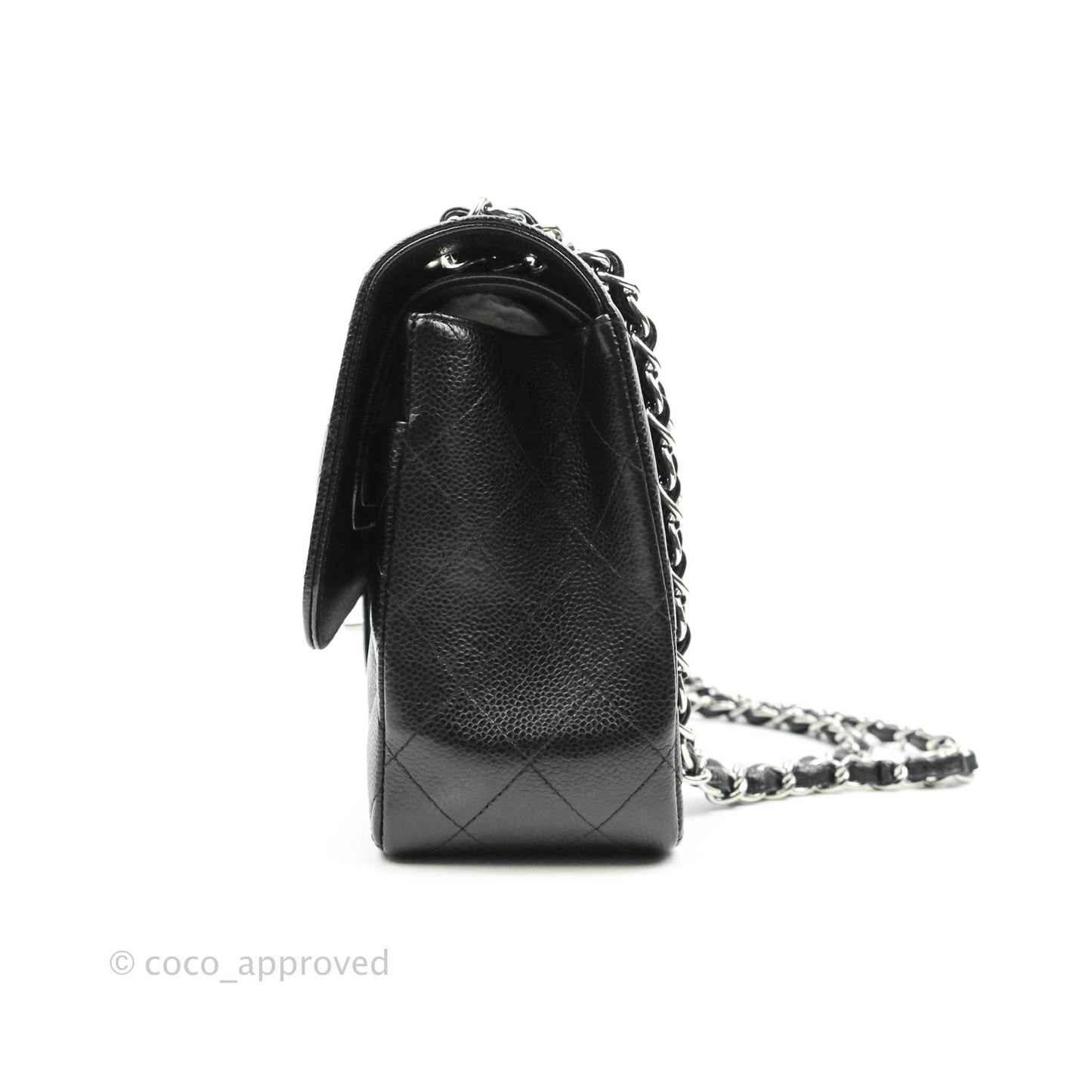 Chanel Jumbo Double Flap Black Caviar Silver Hardware