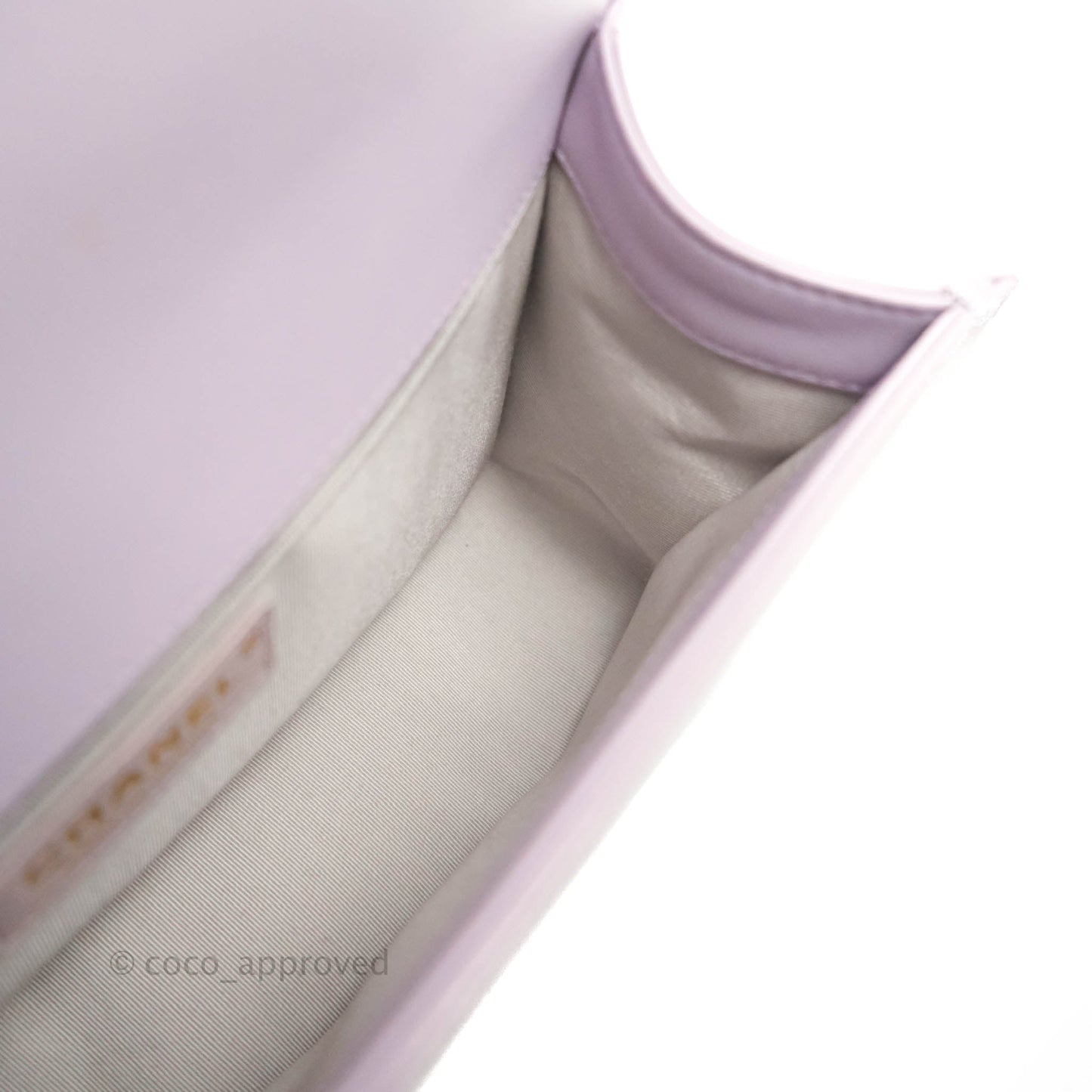 Chanel Quilted Medium Boy Iridescent Lilac Calfskin Light Gold Hardware