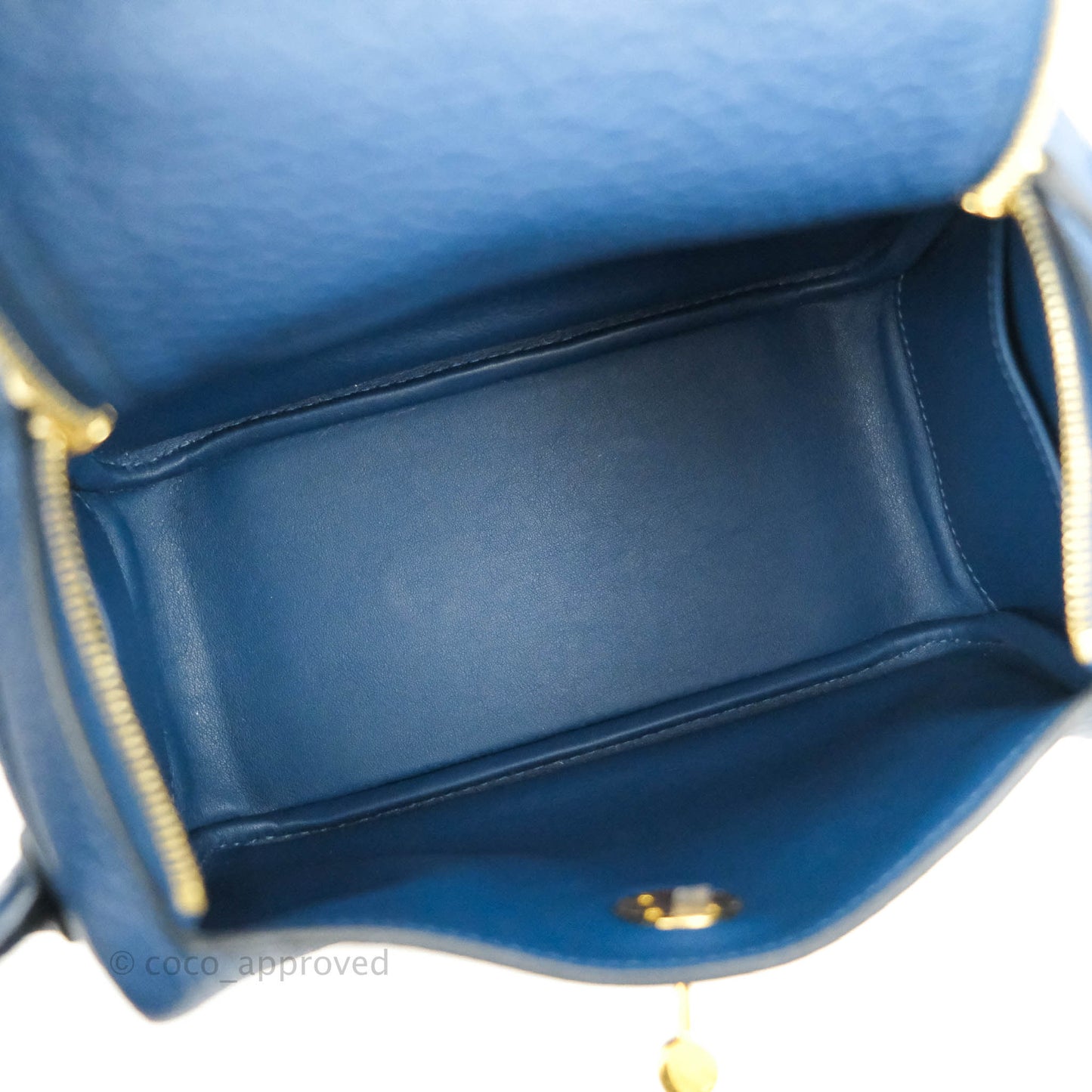 Hermès Mini Lindy 20 Deep Blue Clemence Gold Hardware