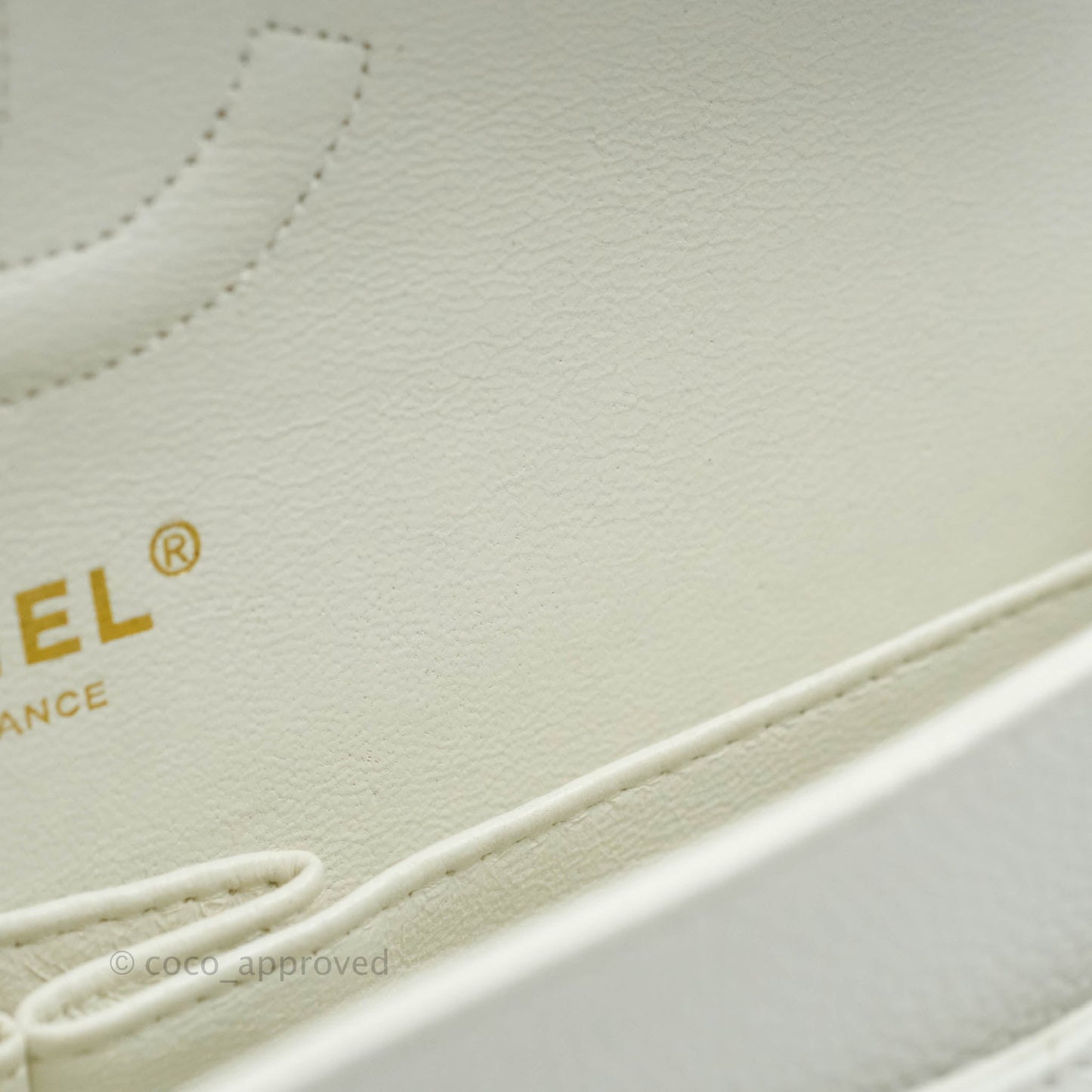 Chanel Quilted M/L Medium Double Flap White Caviar Gold Hardware