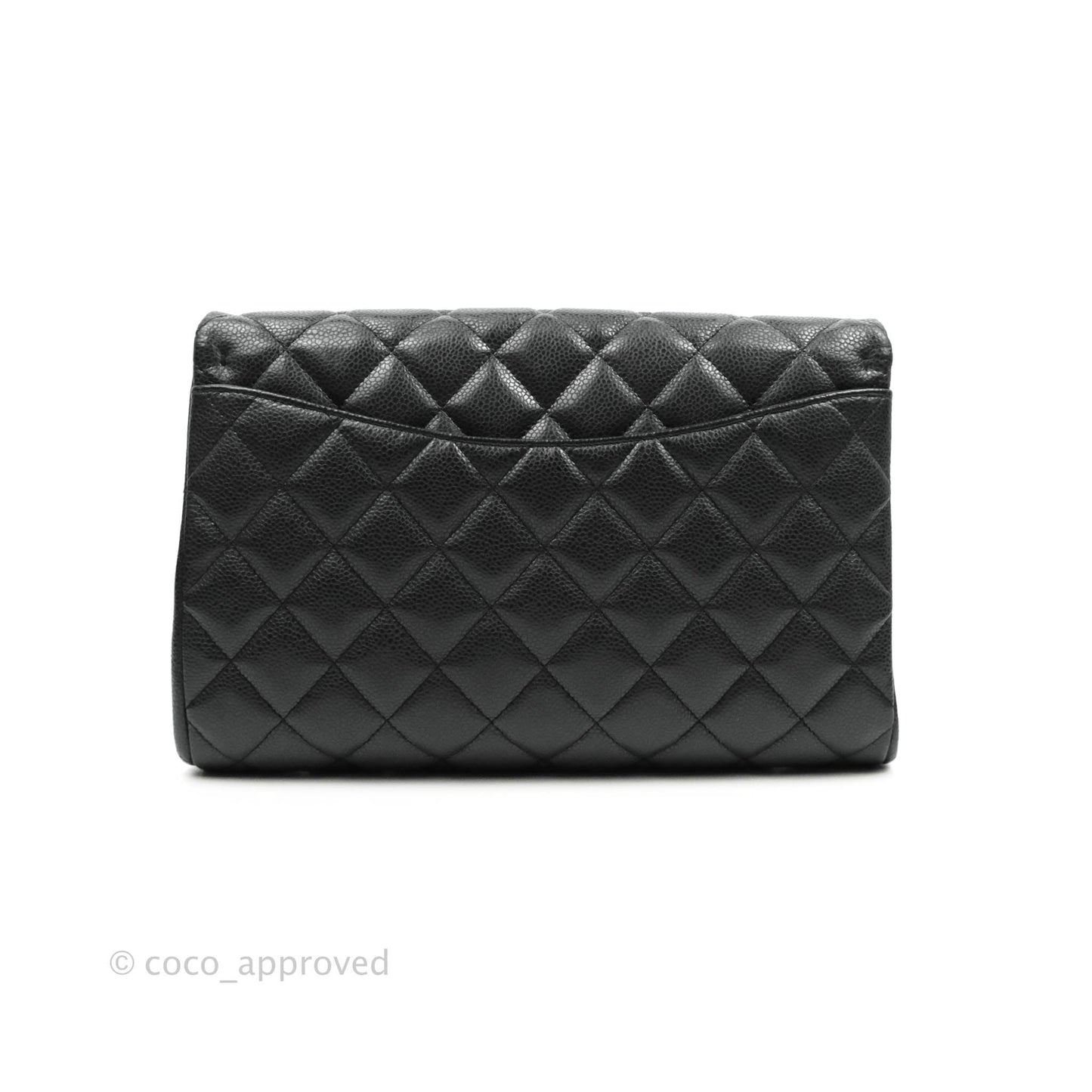 Chanel Quilted Clutch with Chain Caviar Iridescent Black Gold Hardware