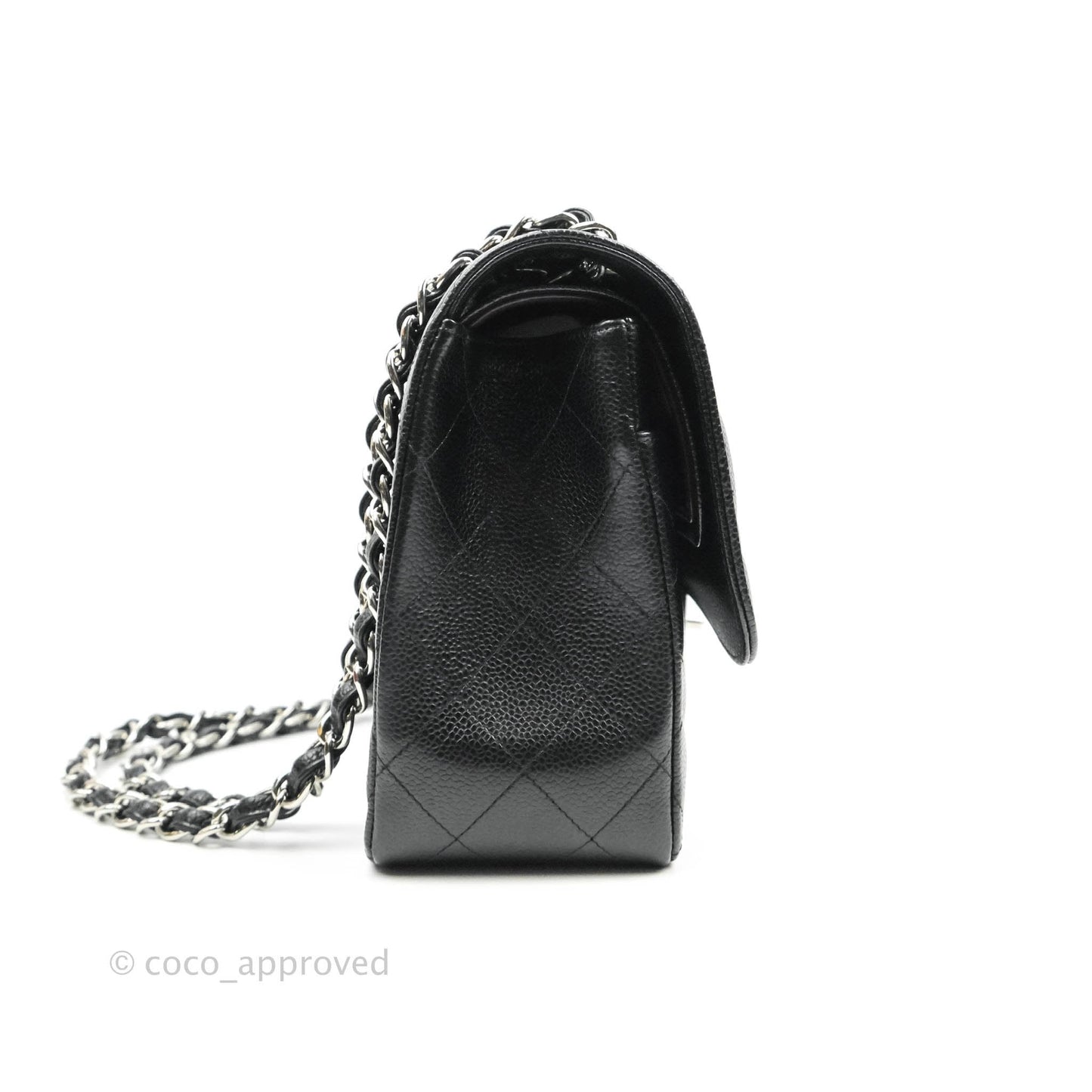 Chanel Jumbo Double Flap Black Caviar Silver Hardware