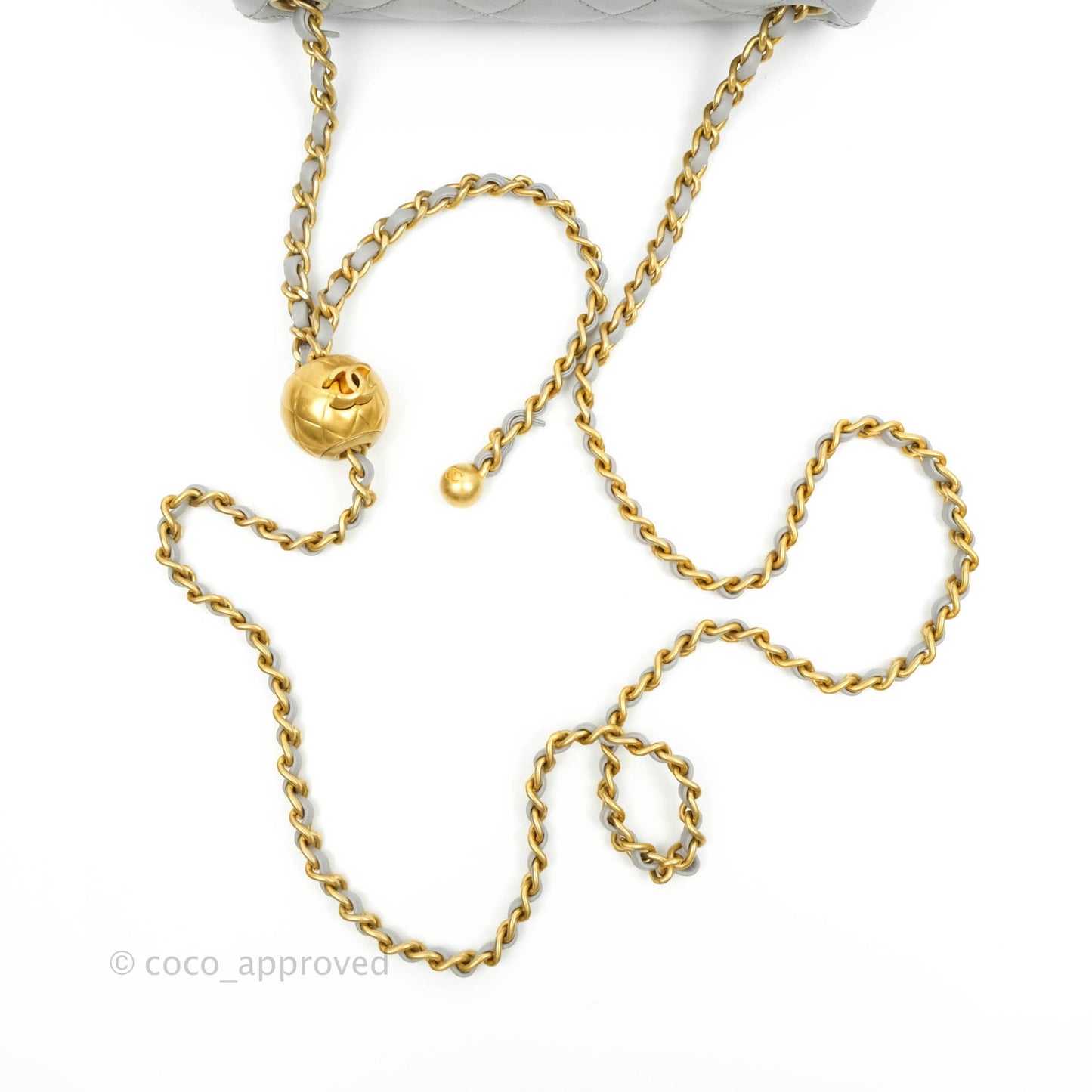 Chanel Pearl Crush Mini Square Quilted Grey Lambskin Aged Gold Hardware