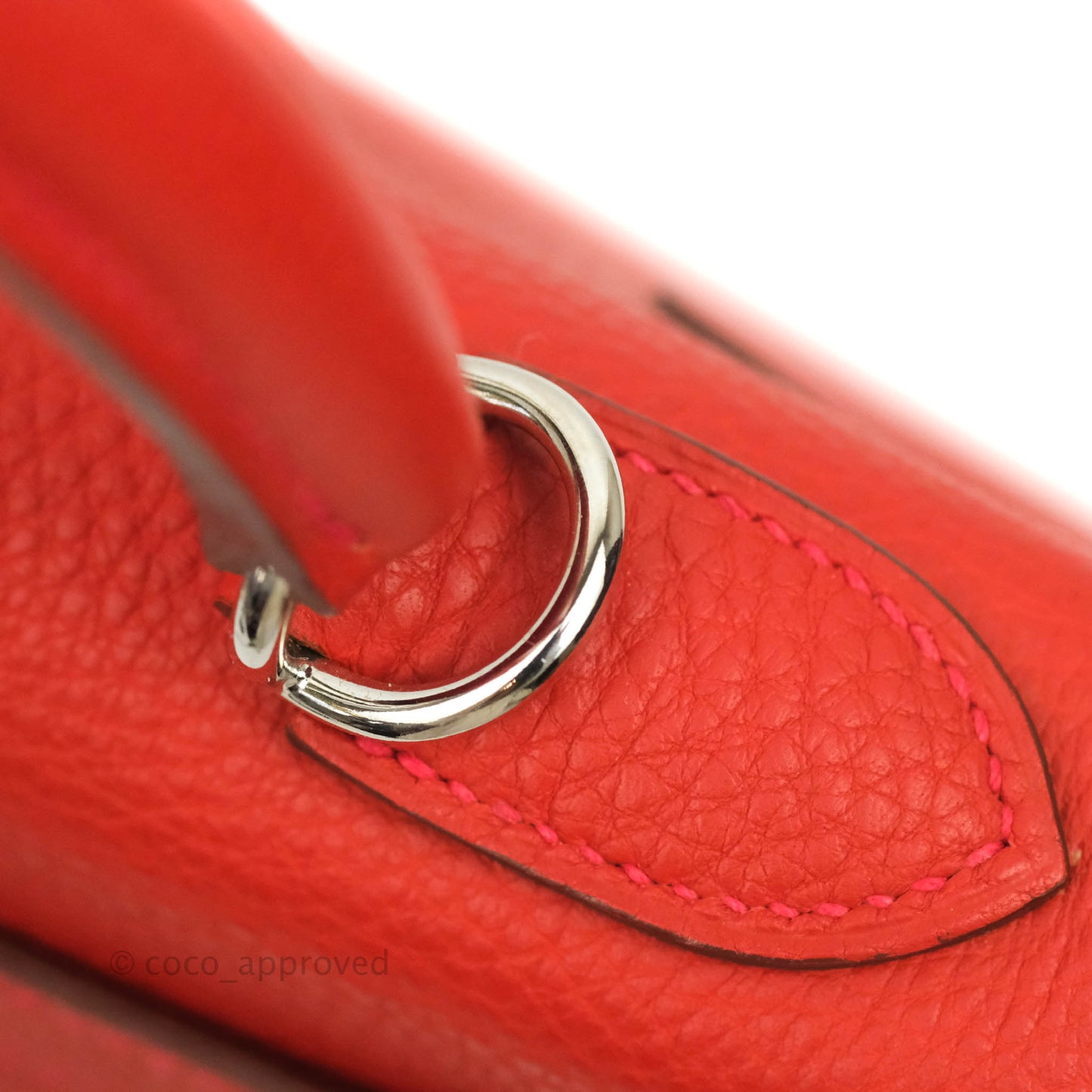 Hermès Kelly 28 Retourne Taurillon Red Clemence Palladium Hardware