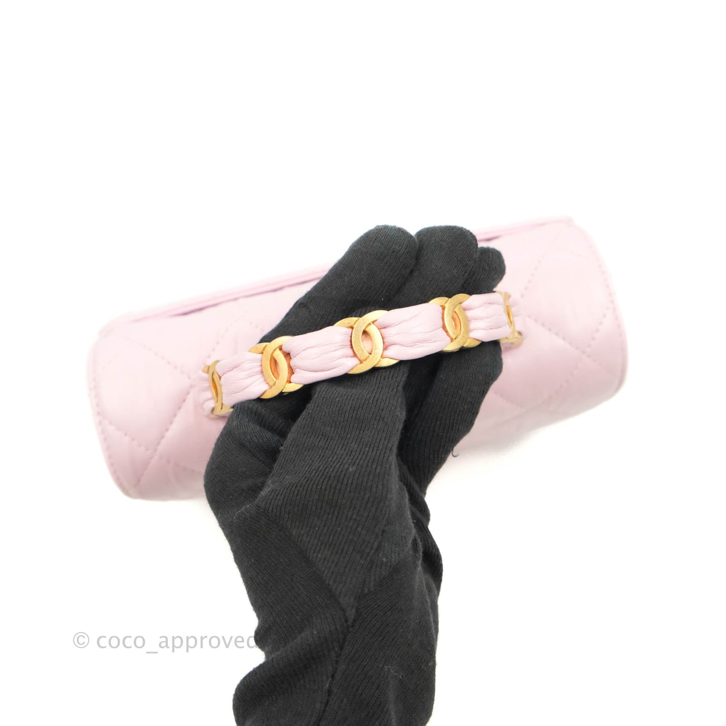 Chanel Mini Flap Bag with Top Handle Pink Crumpled Lambskin Aged Gold Hardware