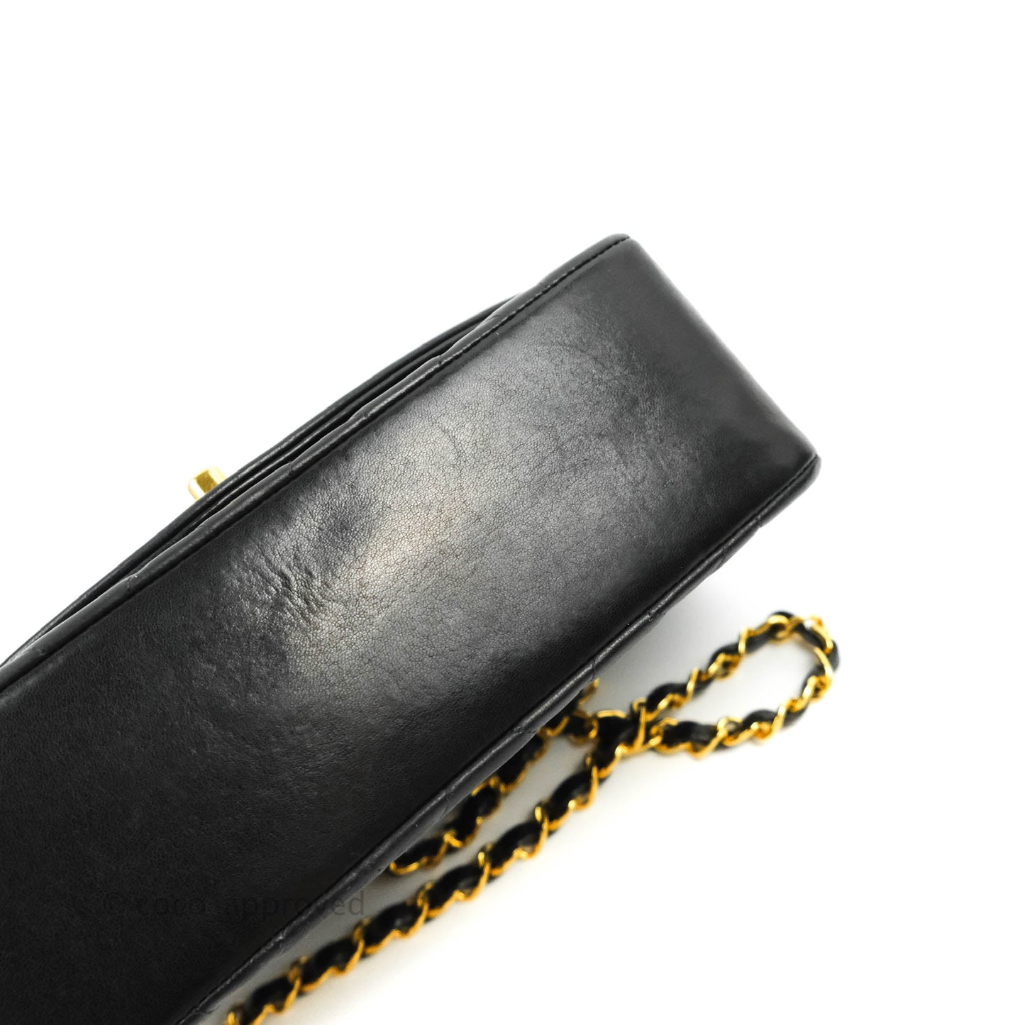 Chanel Vintage Small Quilted Classic Diana Flap Bag Black Lambskin 24K Gold Hardware