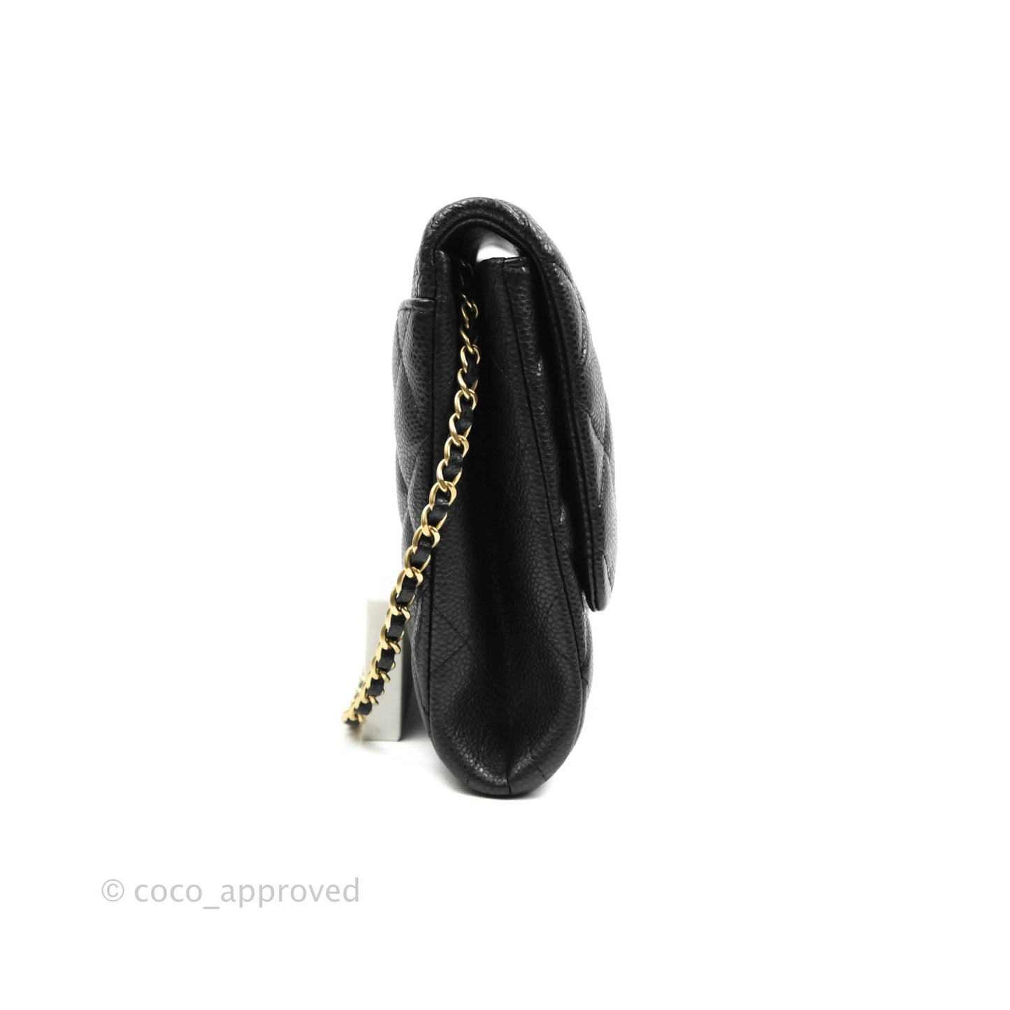 Chanel Quilted Clutch with Chain Caviar Iridescent Black Gold Hardware
