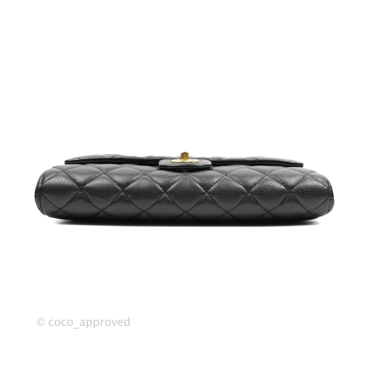Chanel Quilted Clutch with Chain Caviar Iridescent Black Gold Hardware