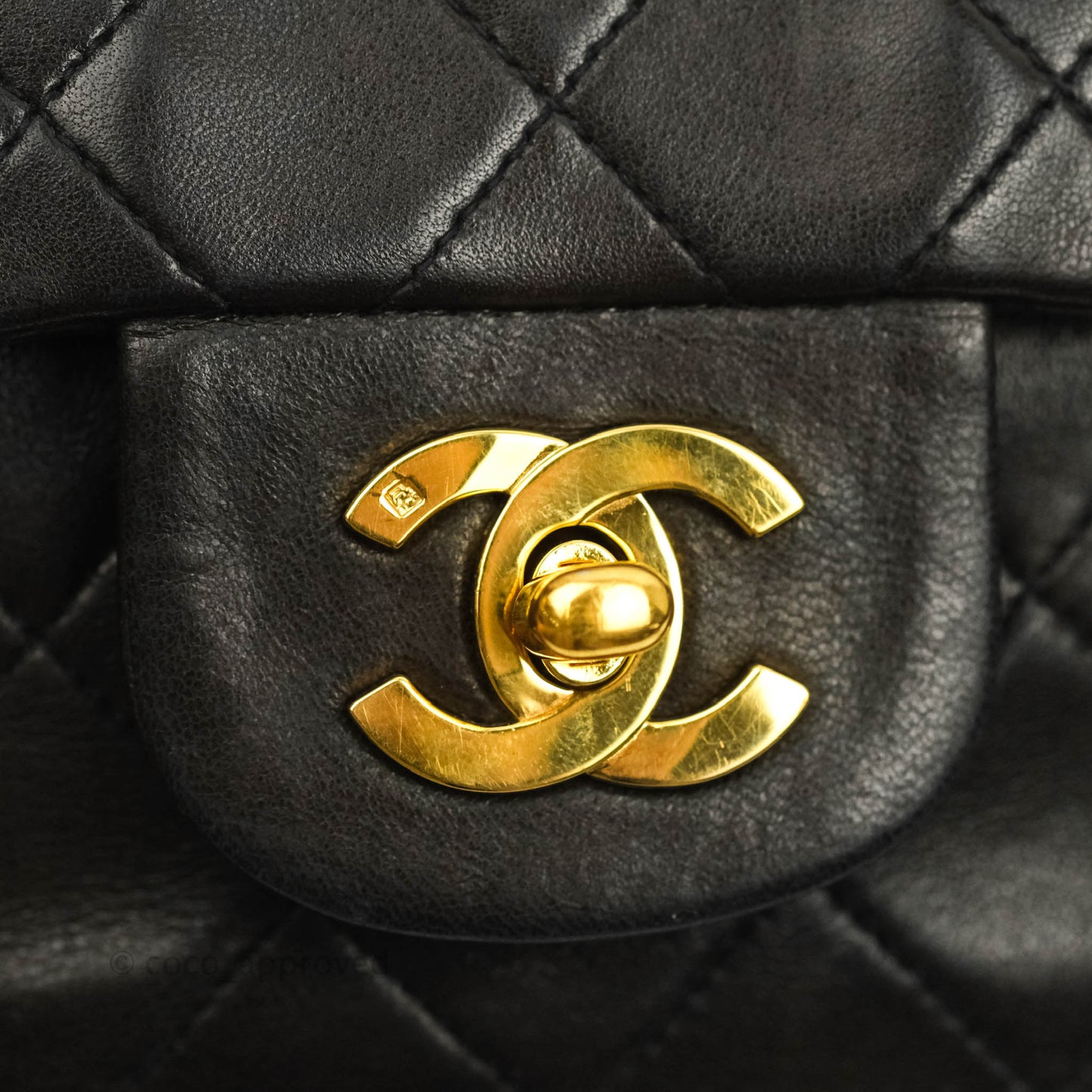 Chanel Classic Vintage Small S/M Flap Dark Brown Lambskin 24K Gold Hardware