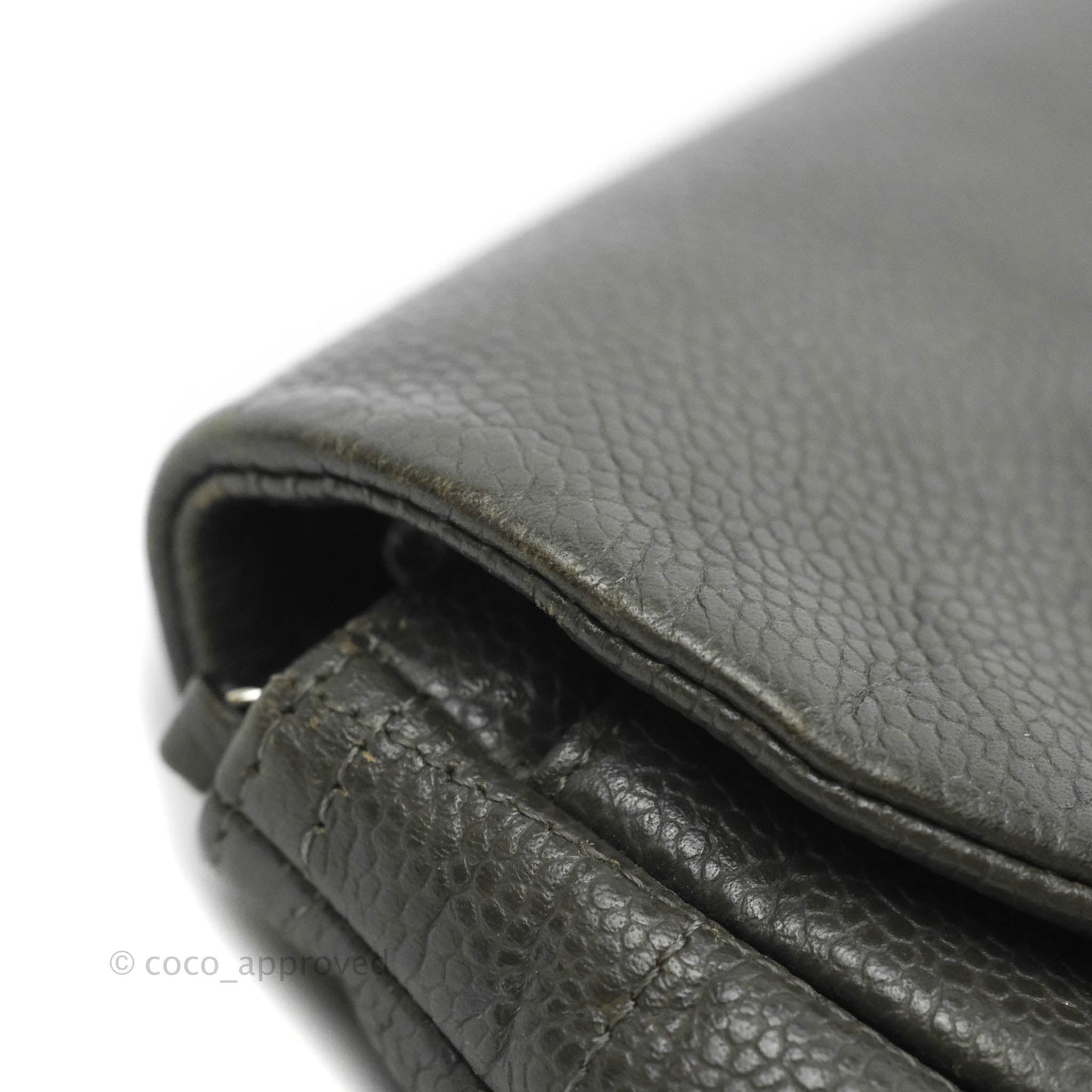 Chanel Wallet on Chain Dark Grey Caviar Silver Hardware