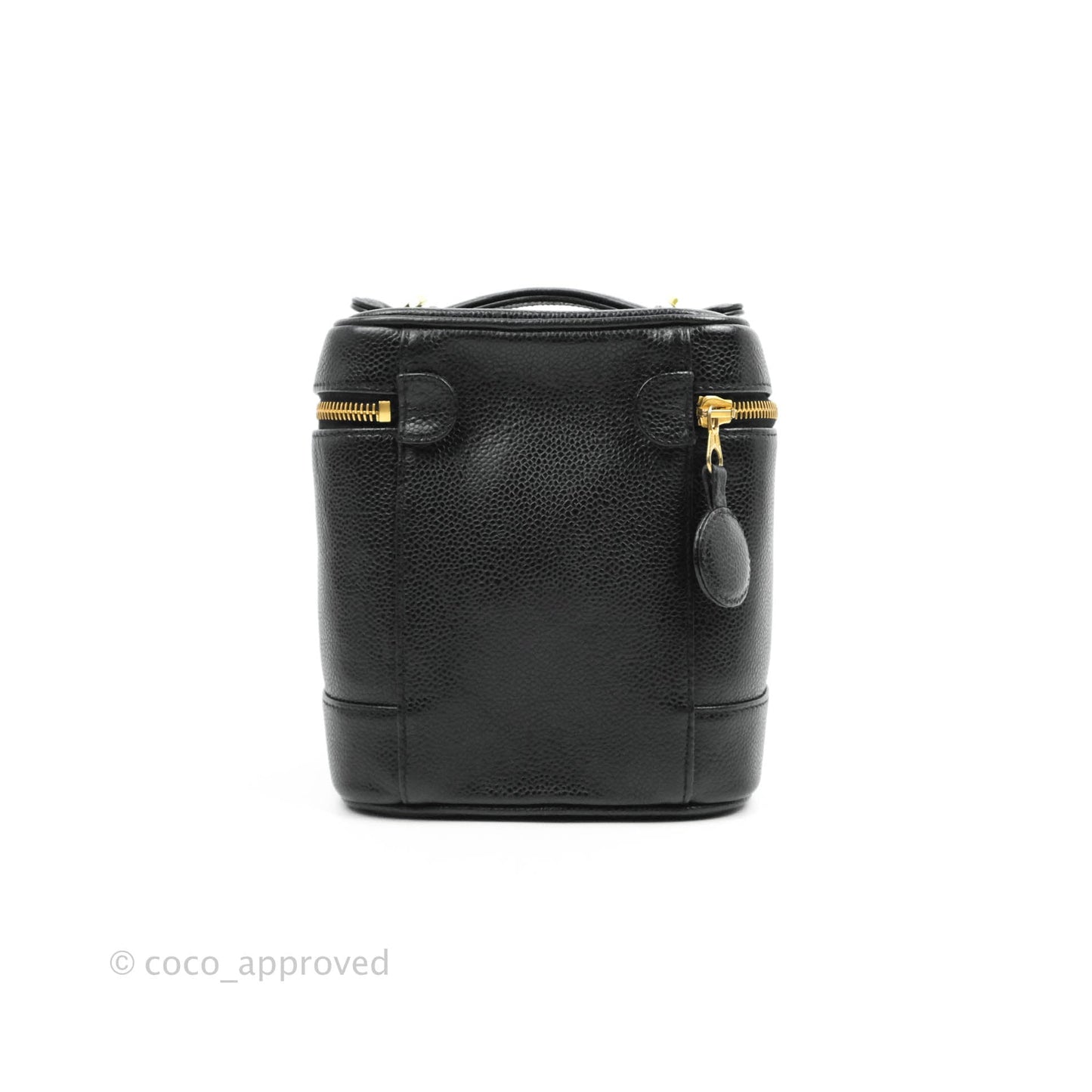 Chanel Vintage Vanity Case Black Caviar Gold Hardware