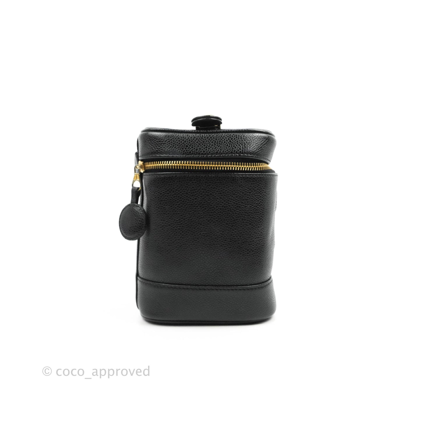 Chanel Vintage Vanity Case Black Caviar Gold Hardware