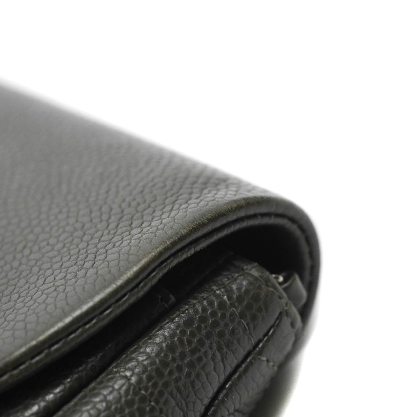 Chanel Wallet on Chain Dark Grey Caviar Silver Hardware